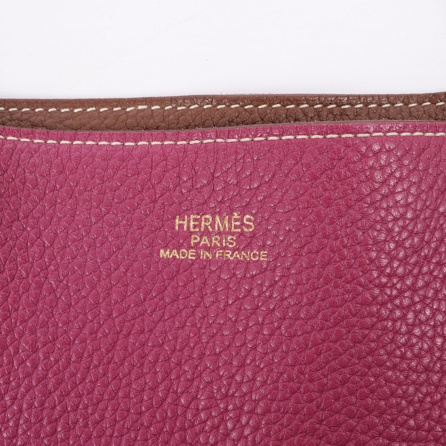 HERMES Double Sense 36 Shoulder Bag Taurillon Clemence Tosca × Marron d'Inde □P:2012