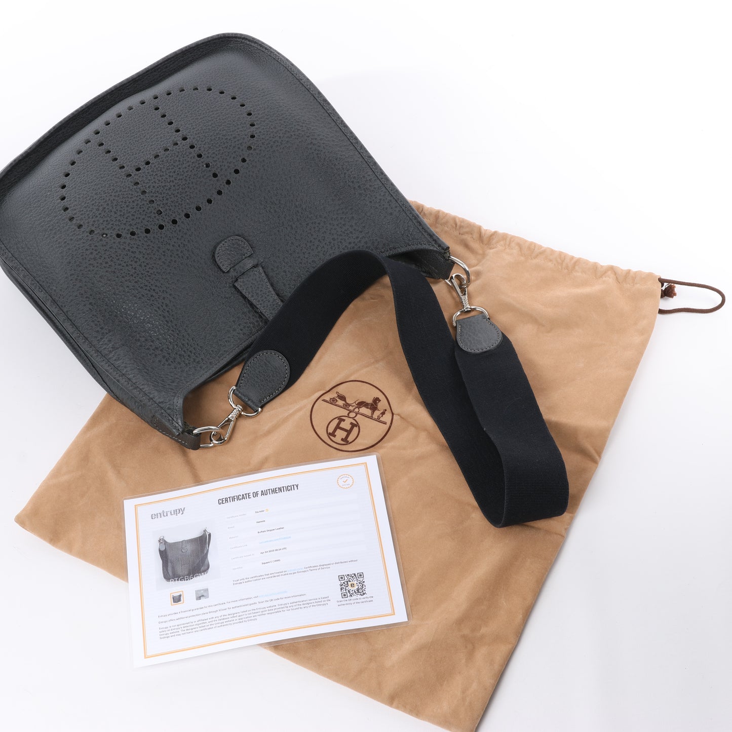 HERMES Evelyne 1 33 GM Fjord Graphite Silver Metal Fittings Shoulder Bag □C: 1999