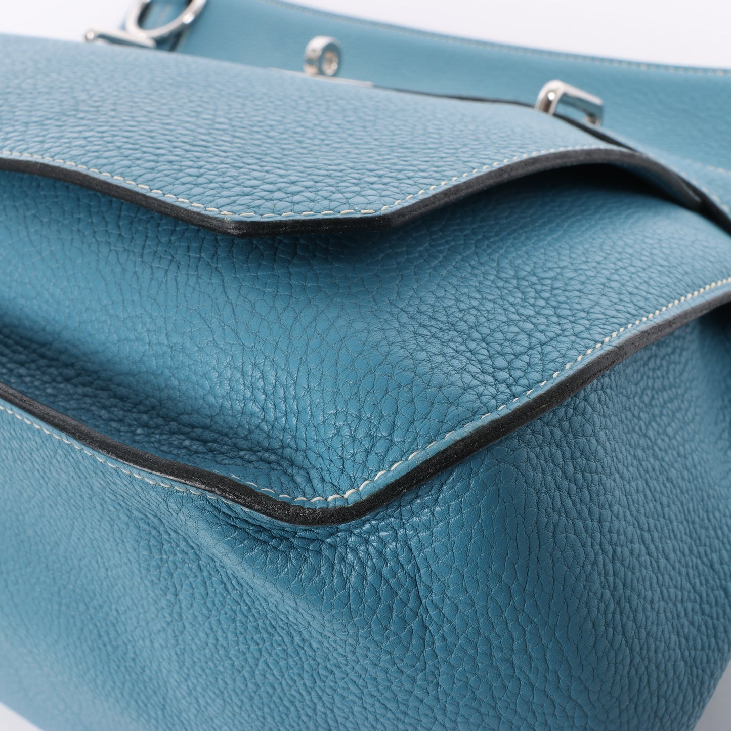 Hermès Jypsiere 37 Taurillon Clemence Blue Jean Silver Metal Fittings Shoulder bag □L: 2008