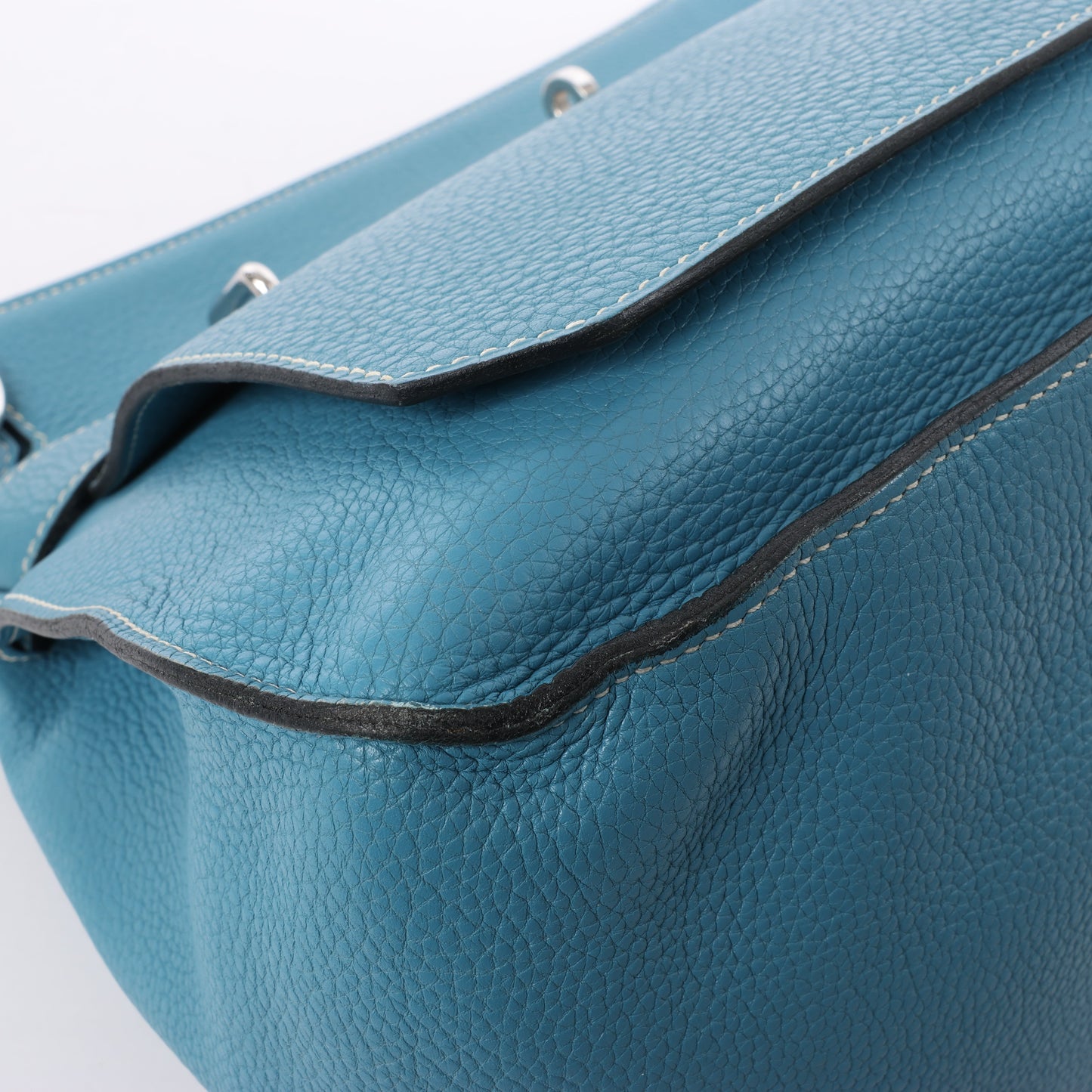 Hermès Jypsiere 37 Taurillon Clemence Blue Jean Silver Metal Fittings Shoulder bag □L: 2008
