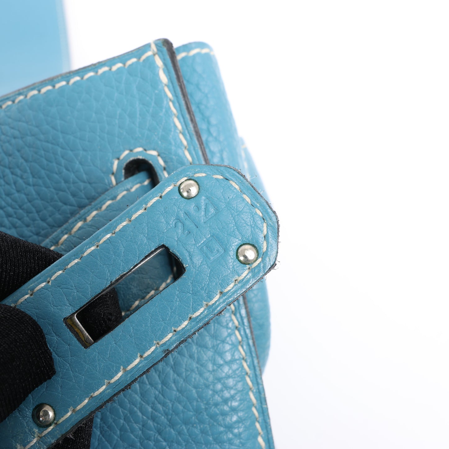 Hermès Jypsiere 37 Taurillon Clemence Blue Jean Silver Metal Fittings Shoulder bag □L: 2008