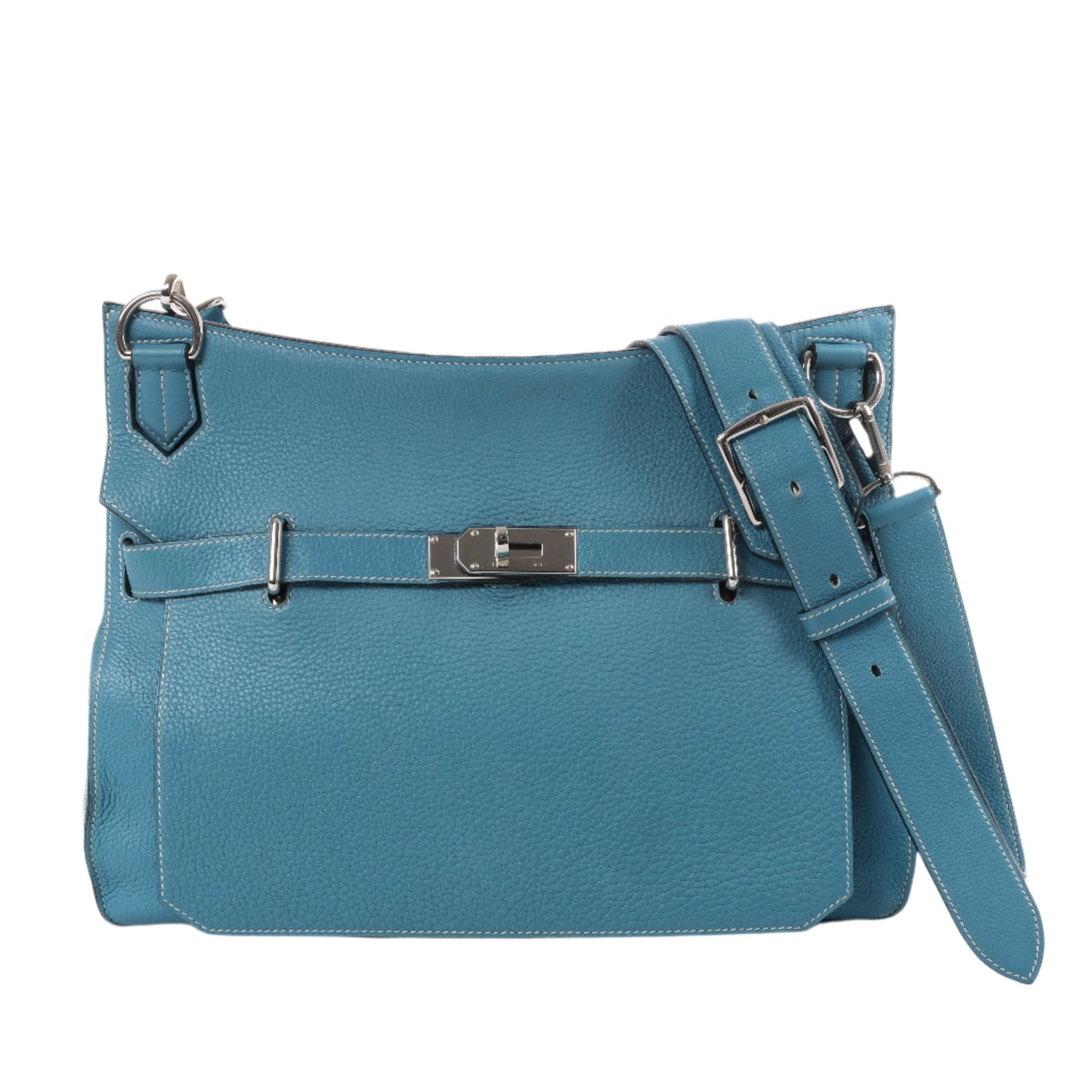 Hermès Jypsiere 37 Taurillon Clemence Blue Jean Silver Metal Fittings Shoulder bag □L: 2008