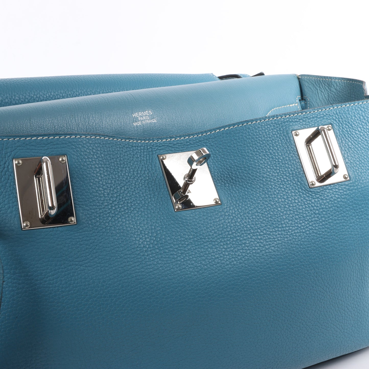 Hermès Jypsiere 37 Taurillon Clemence Blue Jean Silver Metal Fittings Shoulder bag □L: 2008