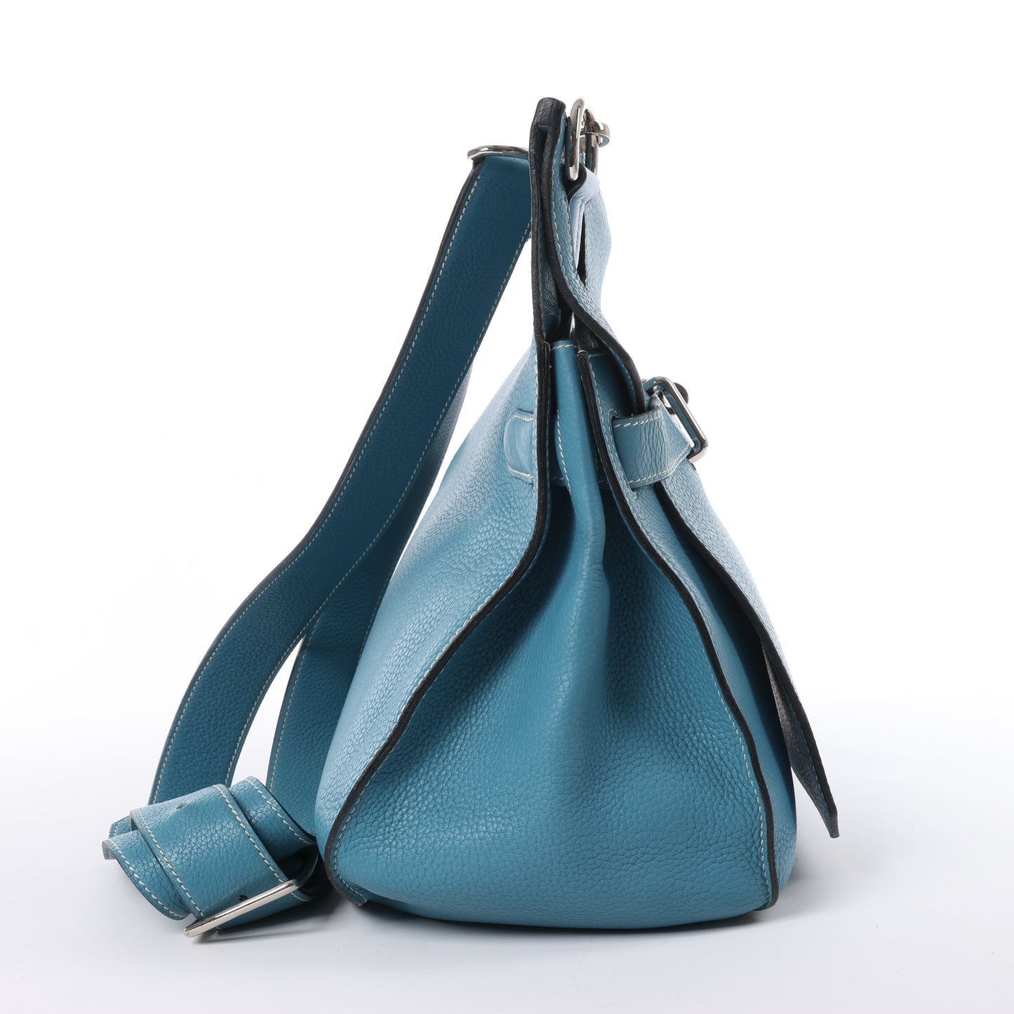 Hermès Jypsiere 37 Taurillon Clemence Blue Jean Silver Metal Fittings Shoulder bag □L: 2008