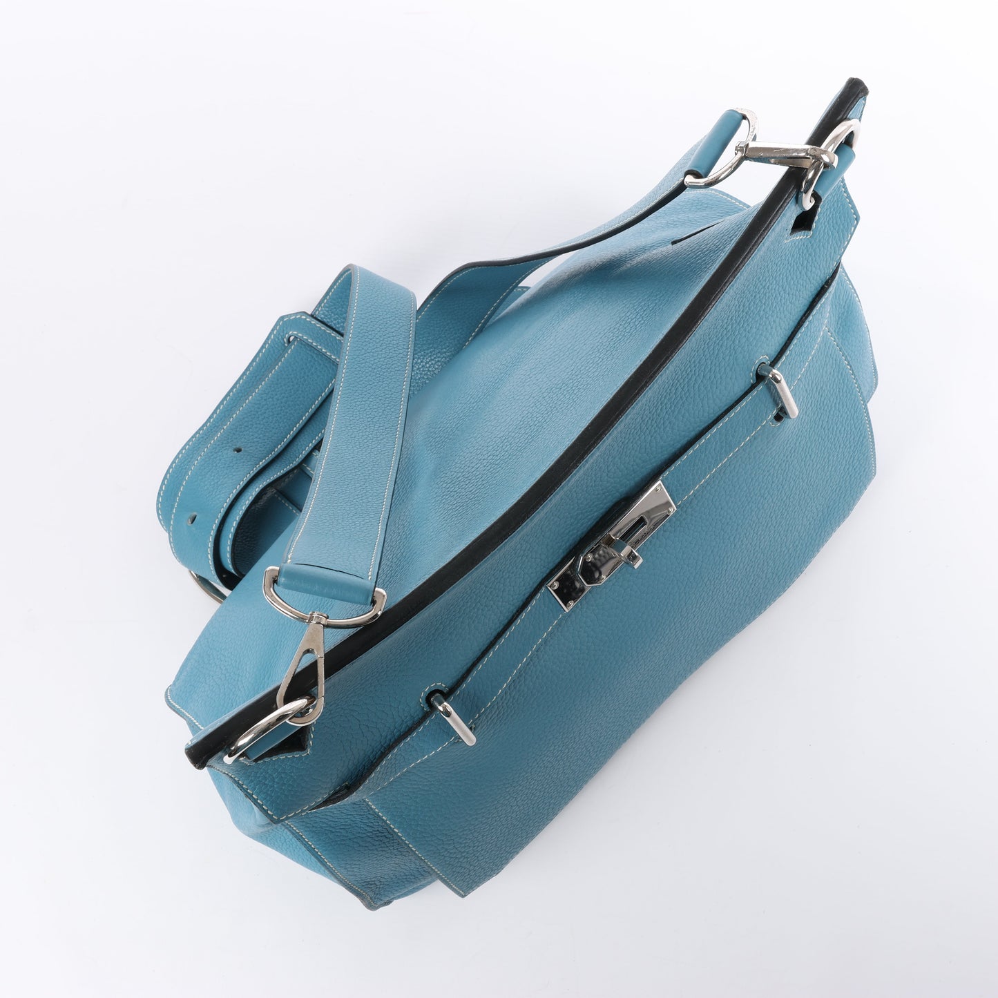 Hermès Jypsiere 37 Taurillon Clemence Blue Jean Silver Metal Fittings Shoulder bag □L: 2008