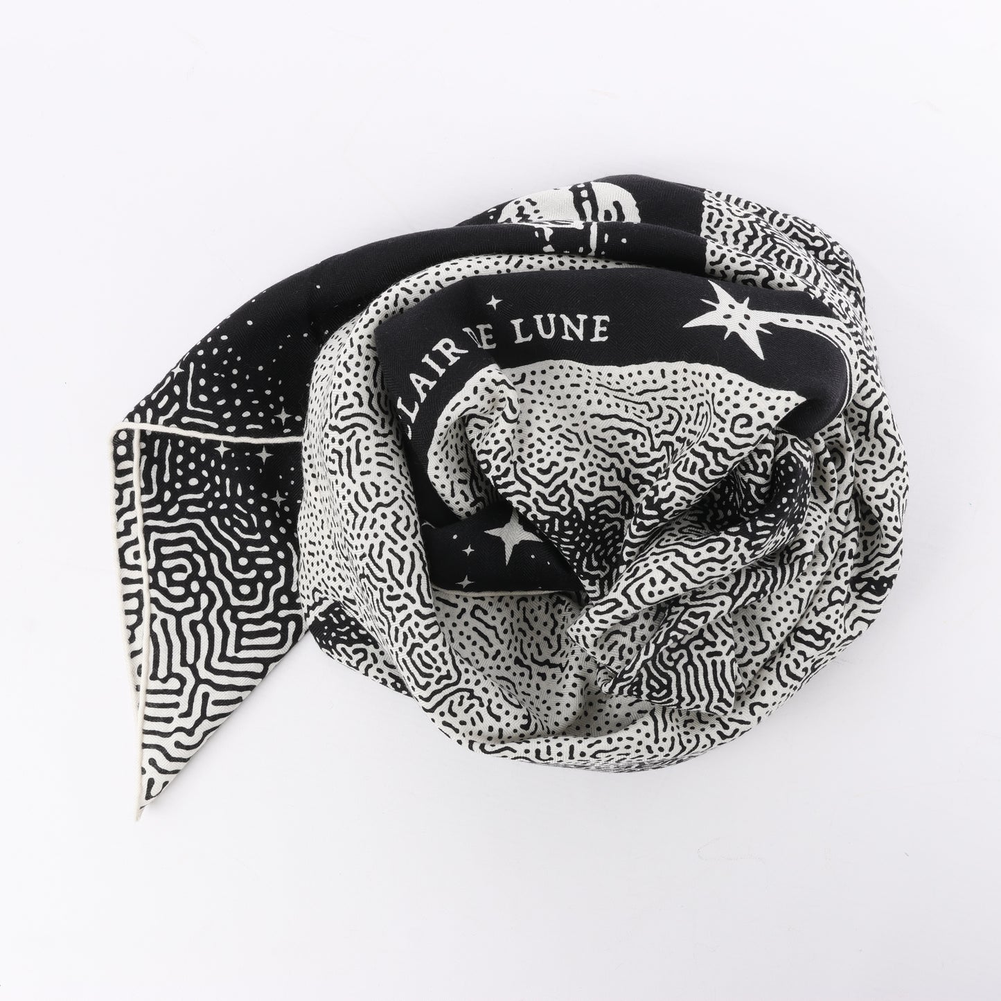 Hermès Carré 140 "CLAIR DE LUNE" 100% Silk Scarf in Black x White