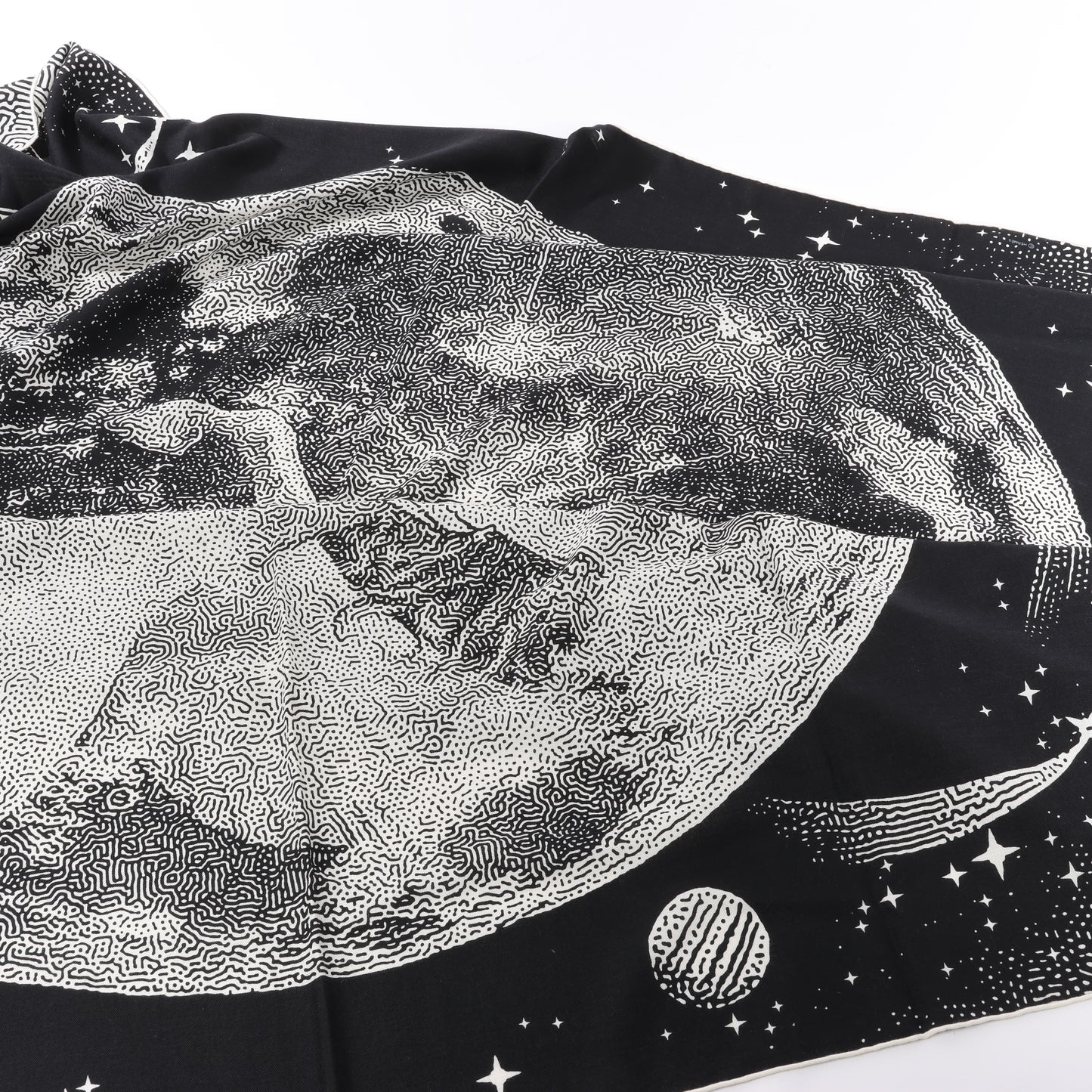 Hermès Carré 140 "CLAIR DE LUNE" 100% Silk Scarf in Black x White