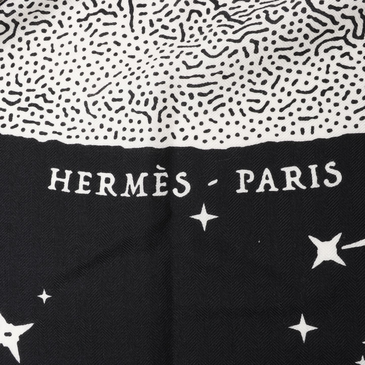Hermès Carré 140 "CLAIR DE LUNE" 100% Silk Scarf in Black x White