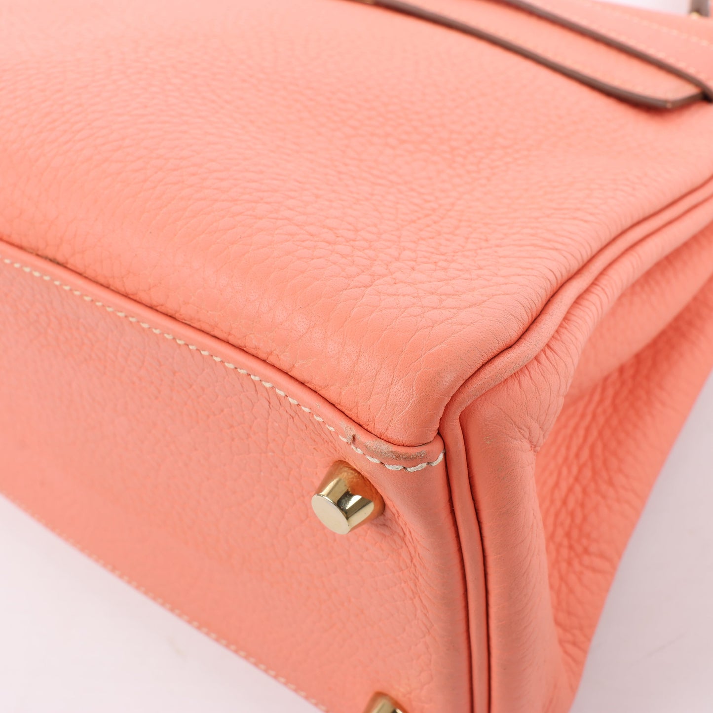 HERMÈS Kelly 28 Taurillon Clemence Pink Gold Metal Fittings Handbag □Q:2013