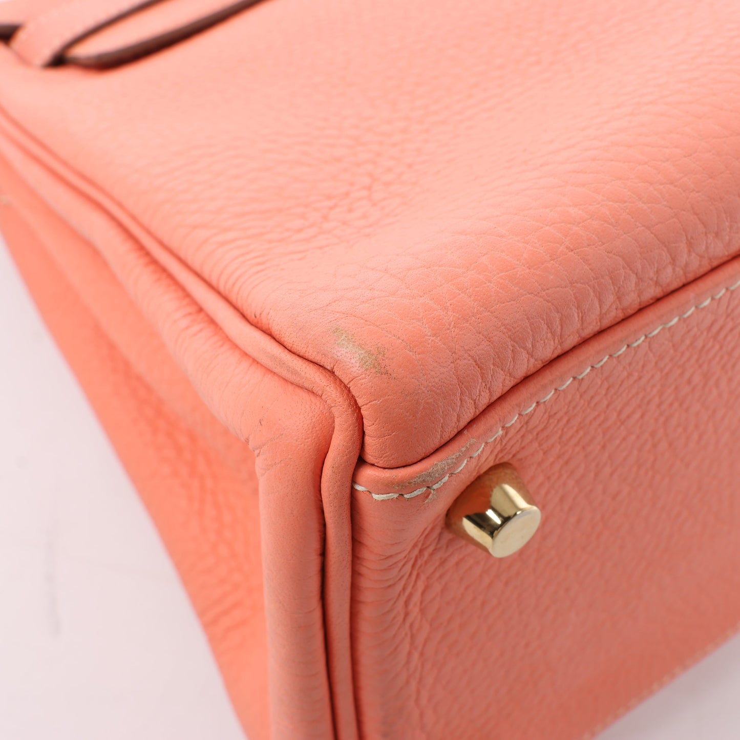 HERMÈS Kelly 28 Taurillon Clemence Pink Gold Metal Fittings Handbag □Q:2013