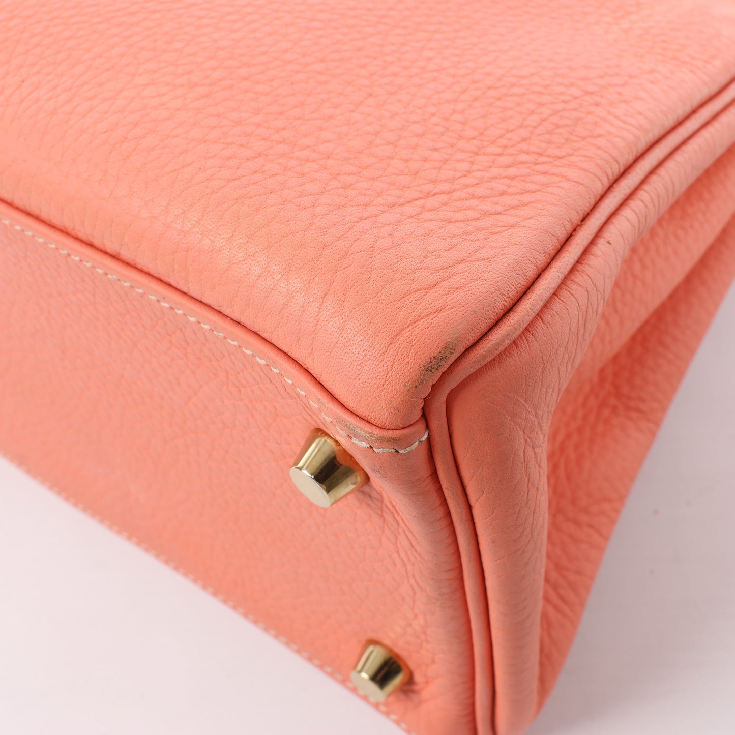 HERMÈS Kelly 28 Taurillon Clemence Pink Gold Metal Fittings Handbag □Q:2013