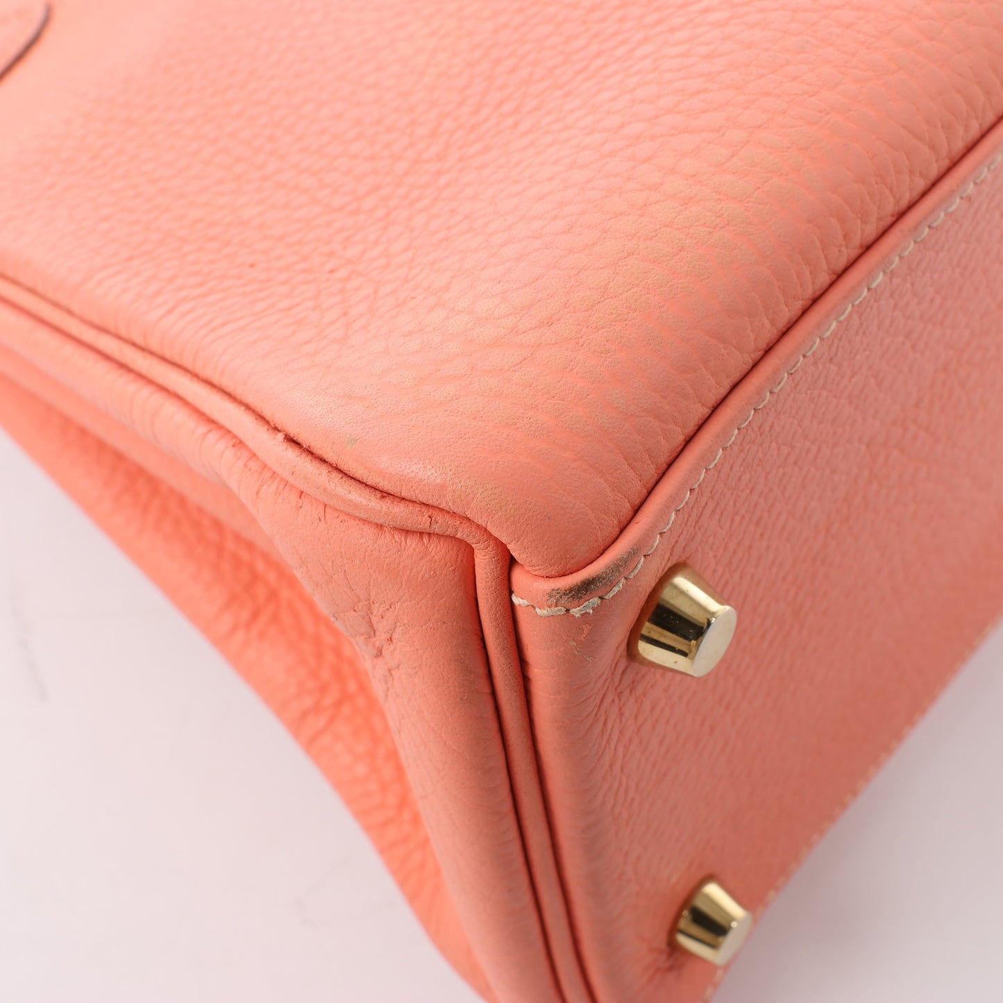 HERMÈS Kelly 28 Taurillon Clemence Pink Gold Metal Fittings Handbag □Q:2013
