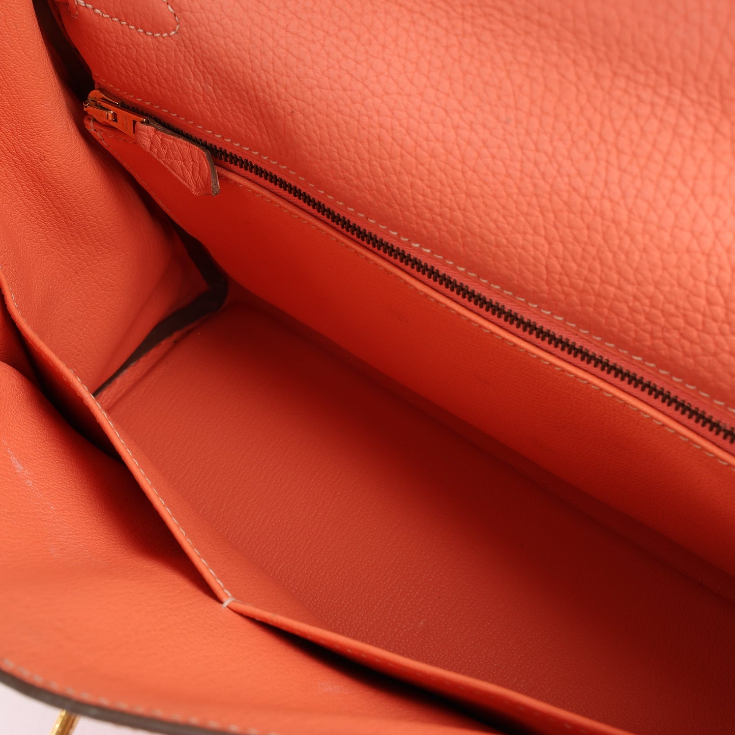 HERMÈS Kelly 28 Taurillon Clemence Pink Gold Metal Fittings Handbag □Q:2013