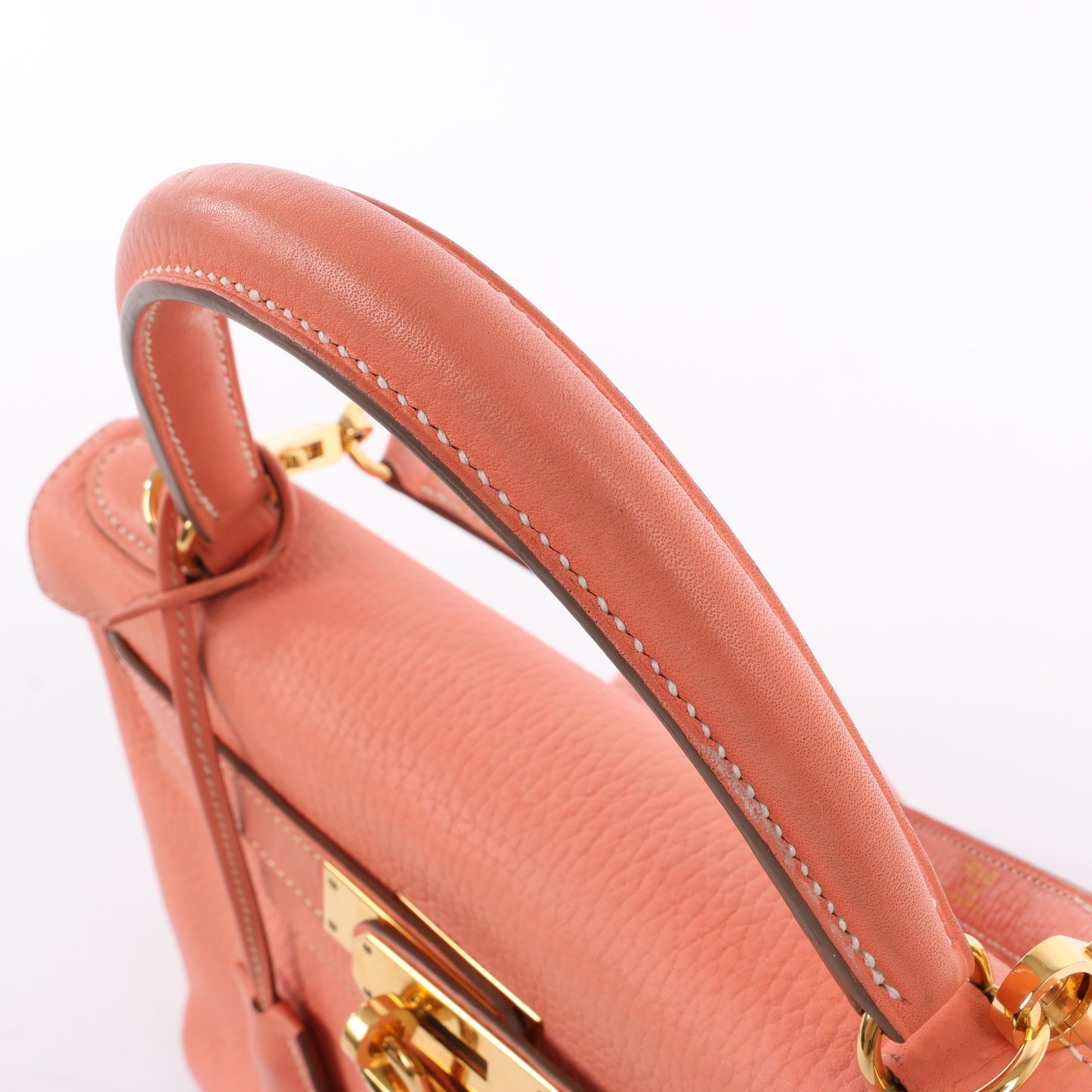 HERMÈS Kelly 28 Taurillon Clemence Pink Gold Metal Fittings Handbag □Q:2013