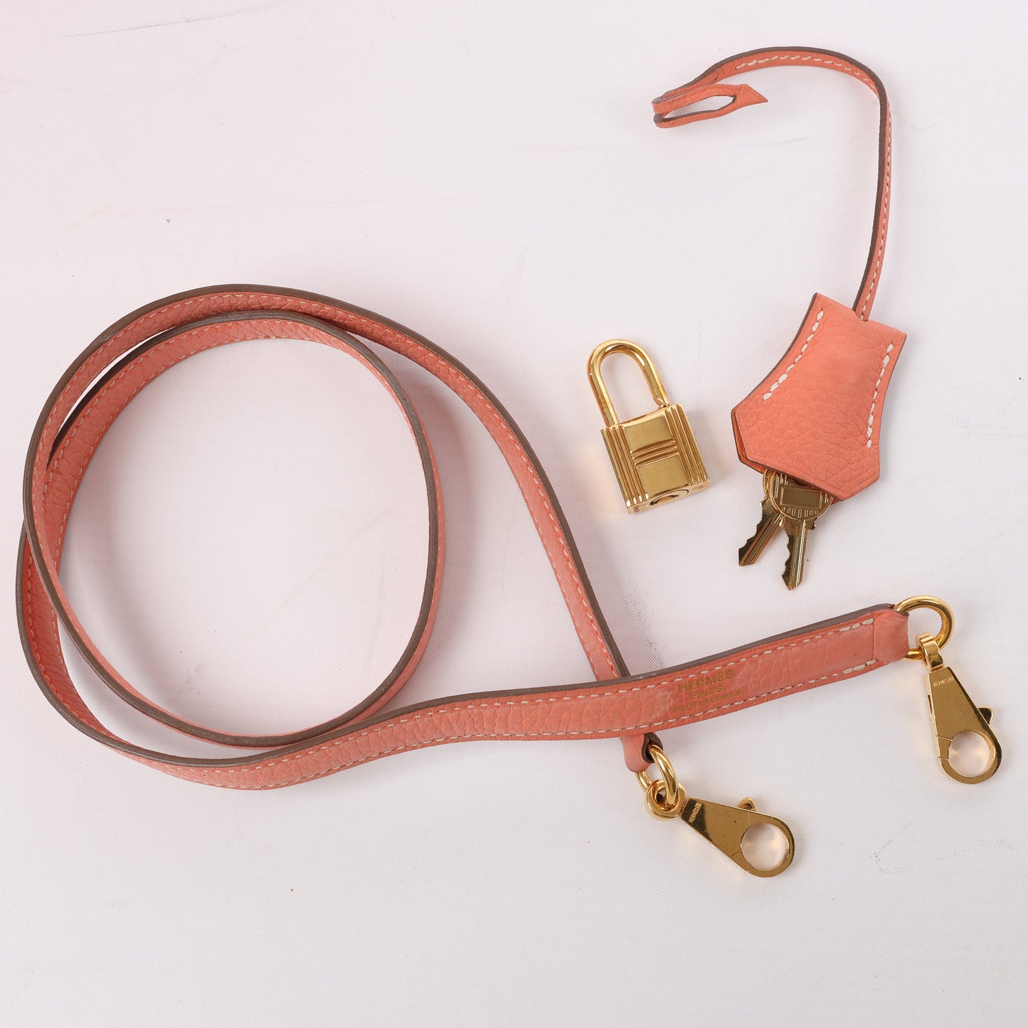 HERMÈS Kelly 28 Taurillon Clemence Pink Gold Metal Fittings Handbag □Q:2013
