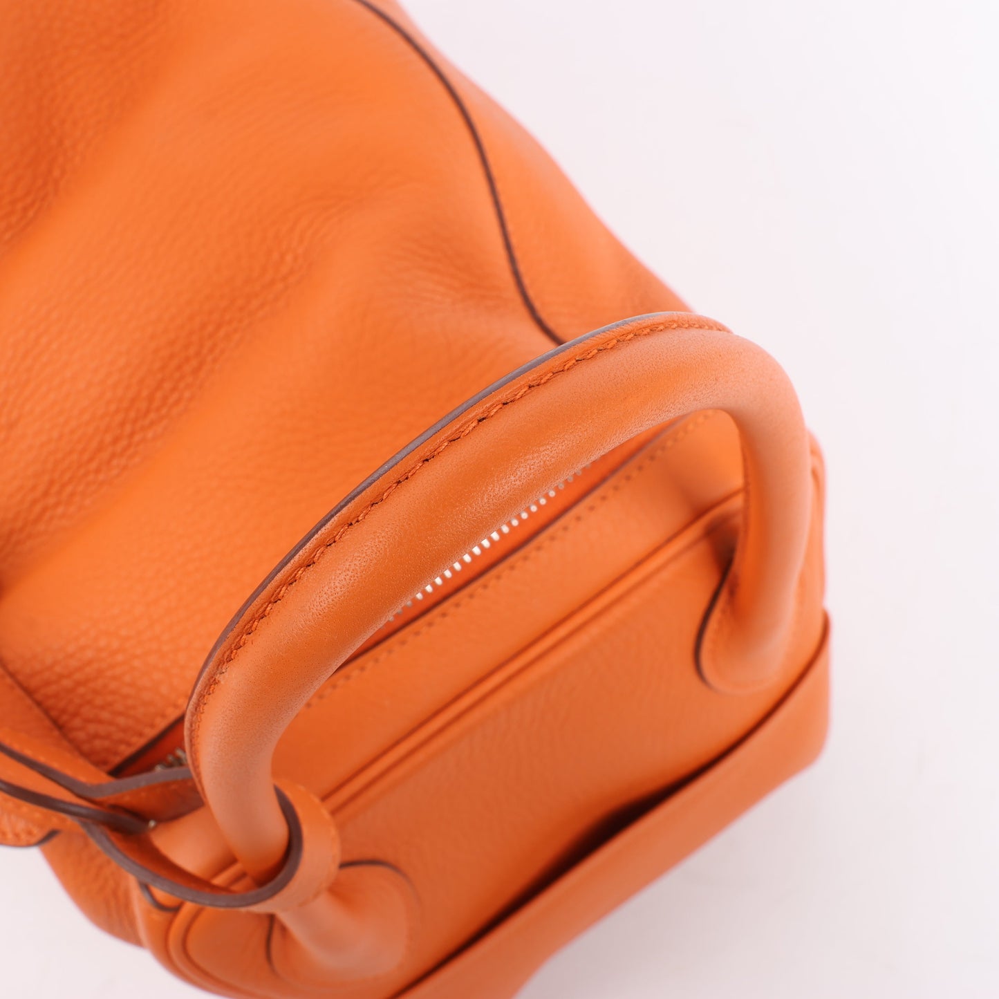 Hermes Lindy 34 Taurillon Clemence Orange Silver Metal Fittings Handbag □P:2012