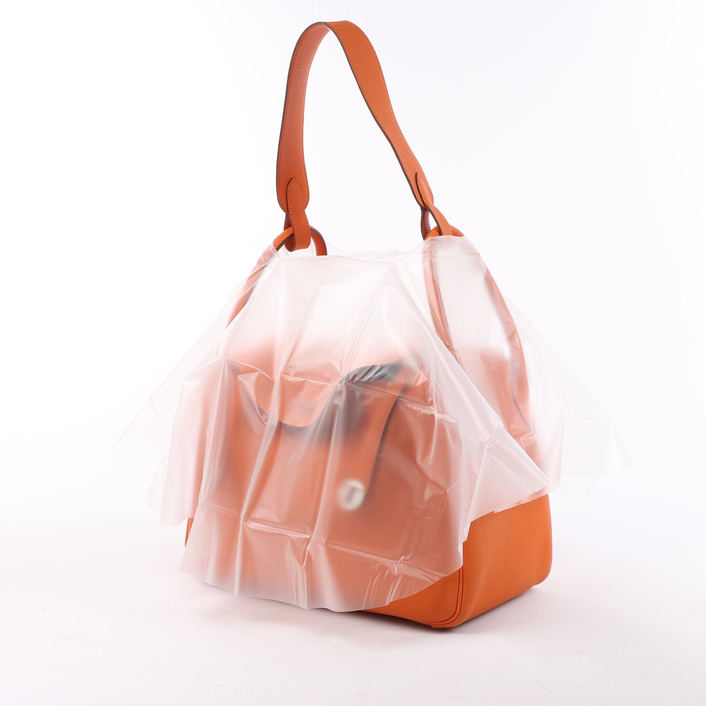 Hermes Lindy 34 Taurillon Clemence Orange Silver Metal Fittings Handbag □P:2012