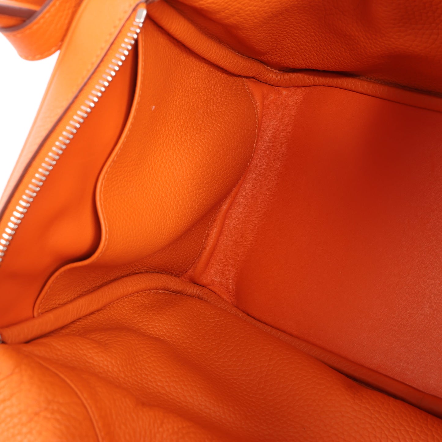 Hermes Lindy 34 Taurillon Clemence Orange Silver Metal Fittings Handbag □P:2012