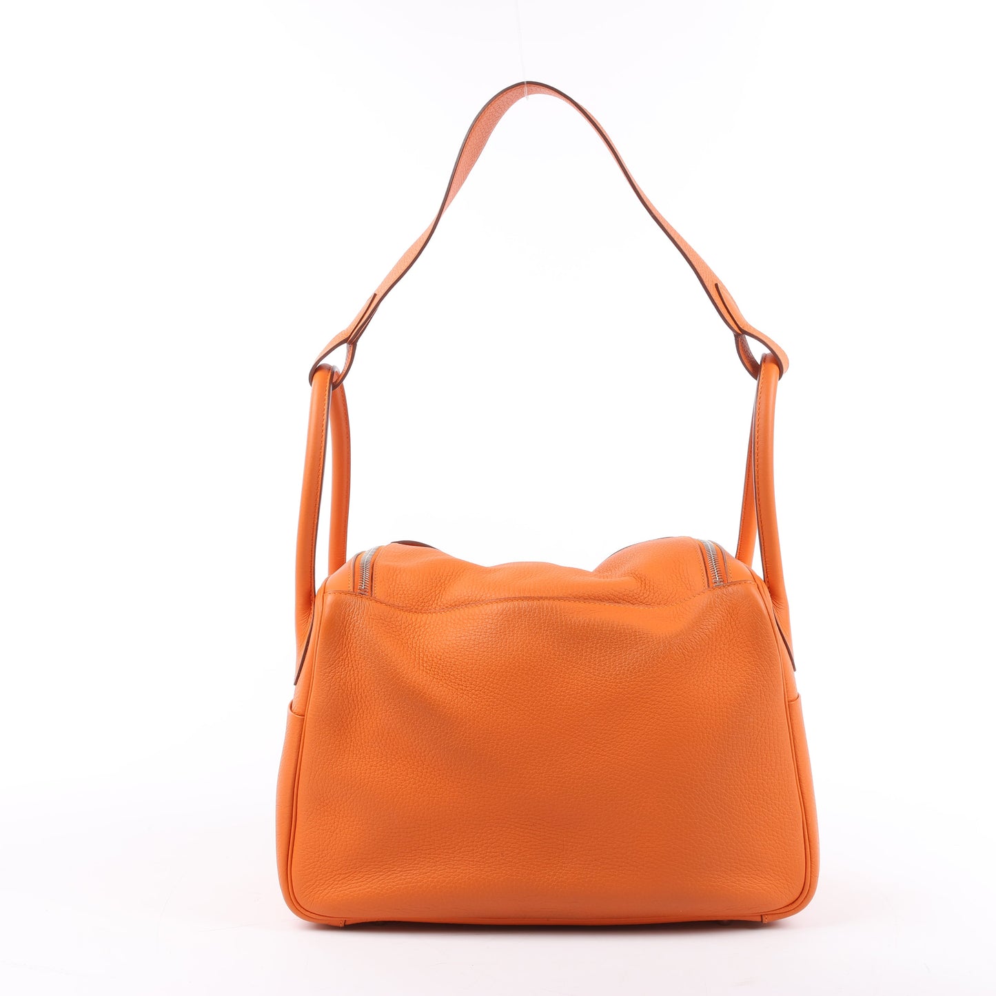 Hermes Lindy 34 Taurillon Clemence Orange Silver Metal Fittings Handbag □P:2012