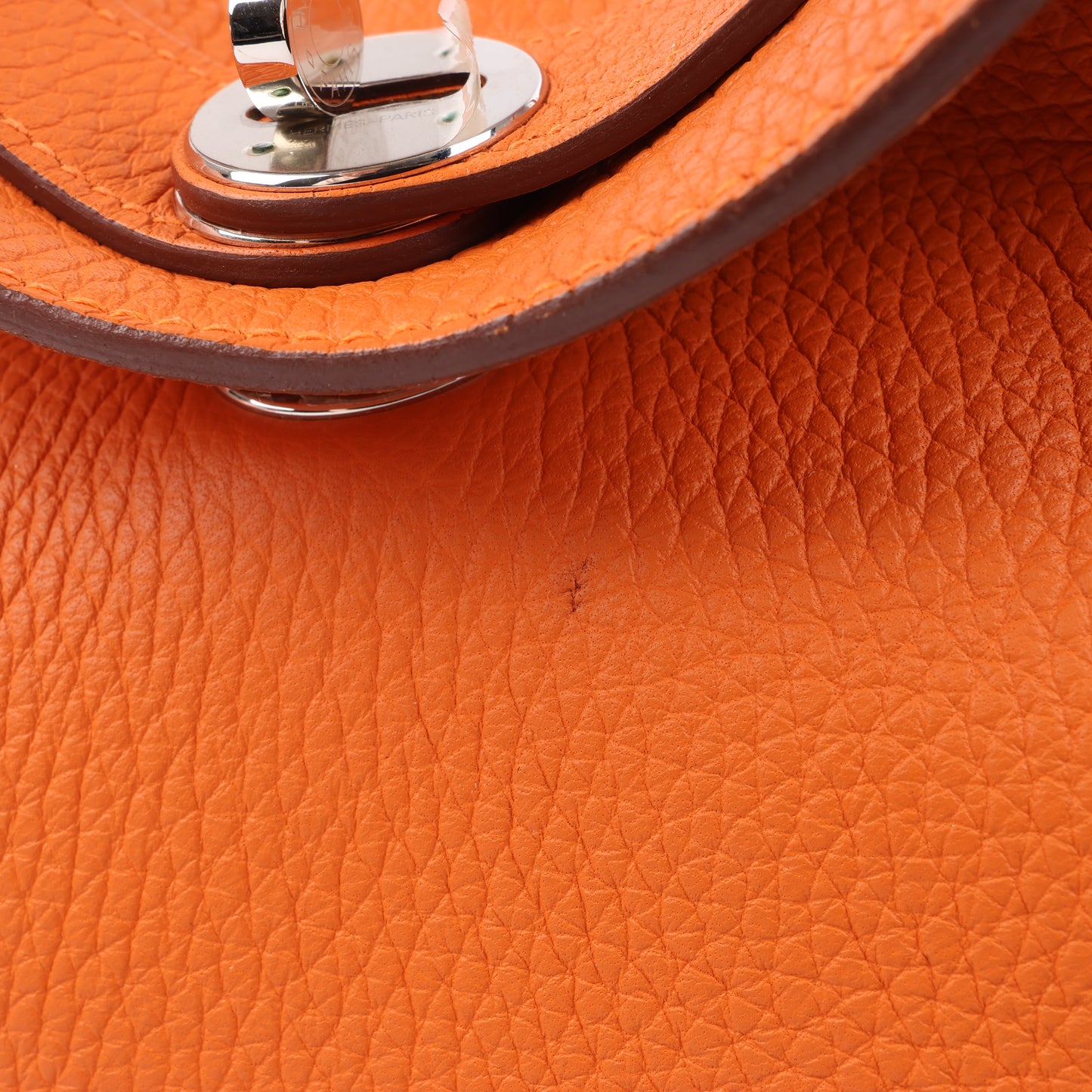 Hermes Lindy 34 Taurillon Clemence Orange Silver Metal Fittings Handbag □P:2012