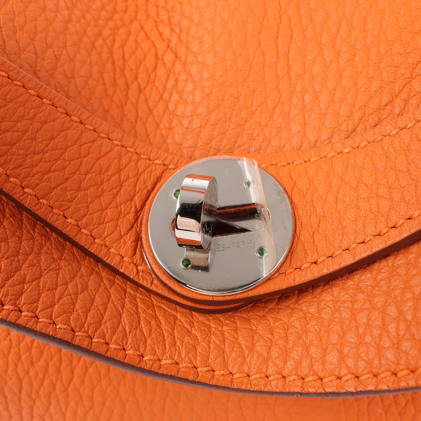 Hermes Lindy 34 Taurillon Clemence Orange Silver Metal Fittings Handbag □P:2012