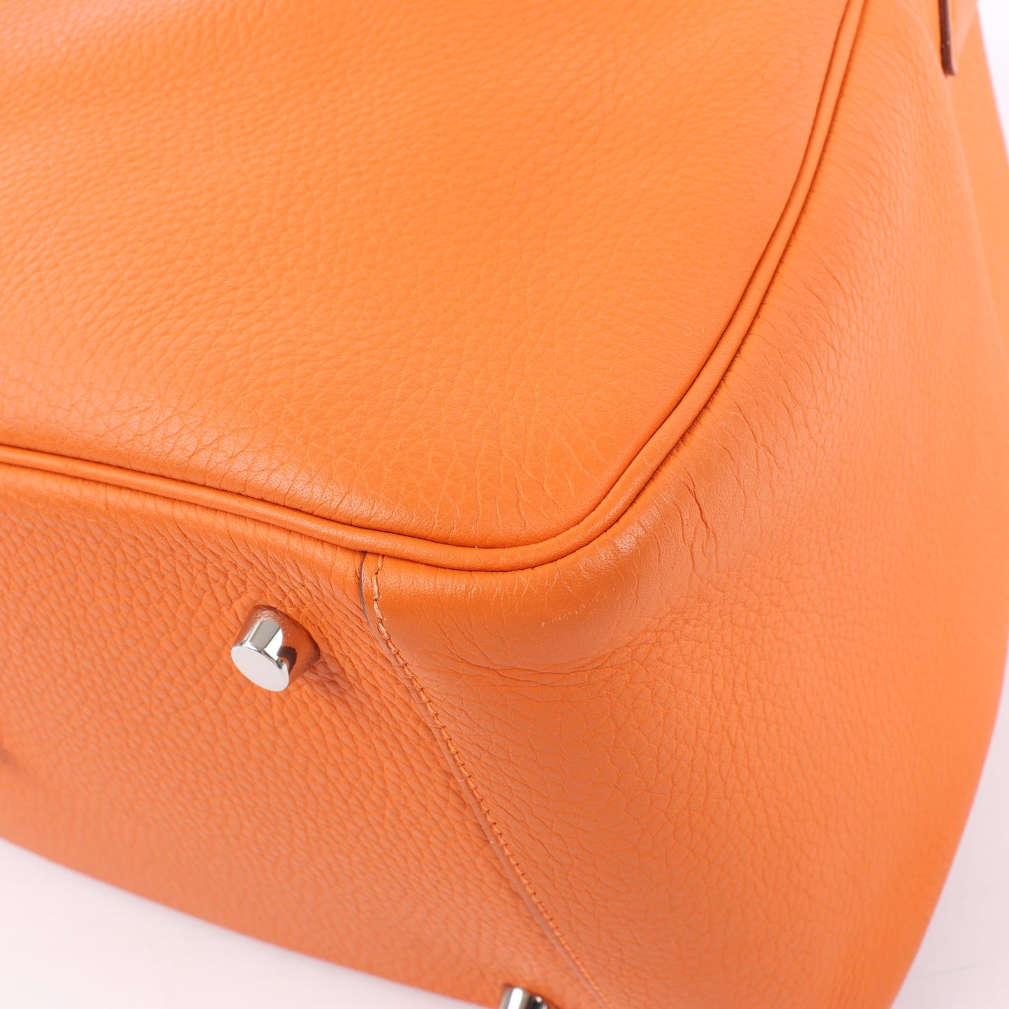 Hermes Lindy 34 Taurillon Clemence Orange Silver Metal Fittings Handbag □P:2012