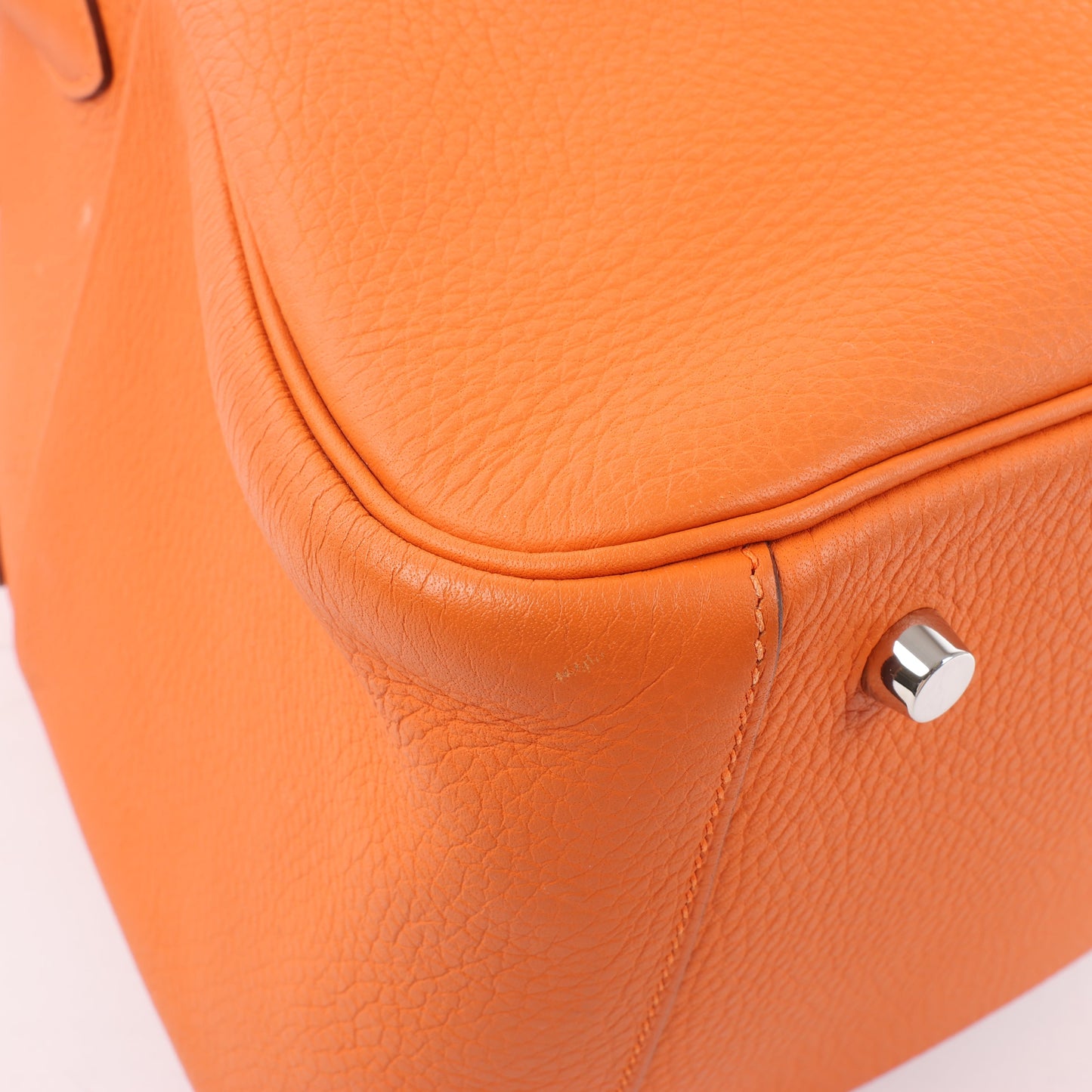 Hermes Lindy 34 Taurillon Clemence Orange Silver Metal Fittings Handbag □P:2012
