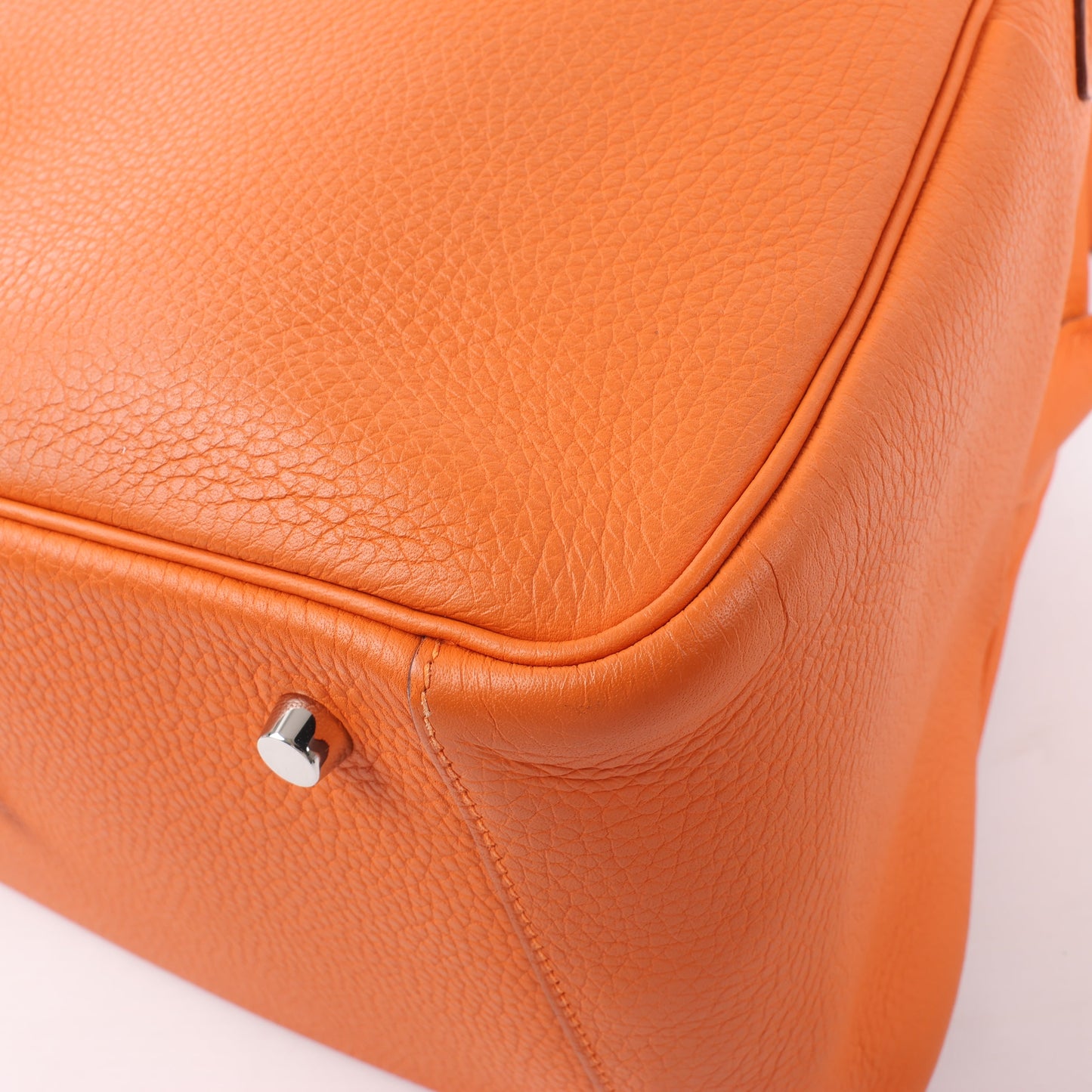 Hermes Lindy 34 Taurillon Clemence Orange Silver Metal Fittings Handbag □P:2012