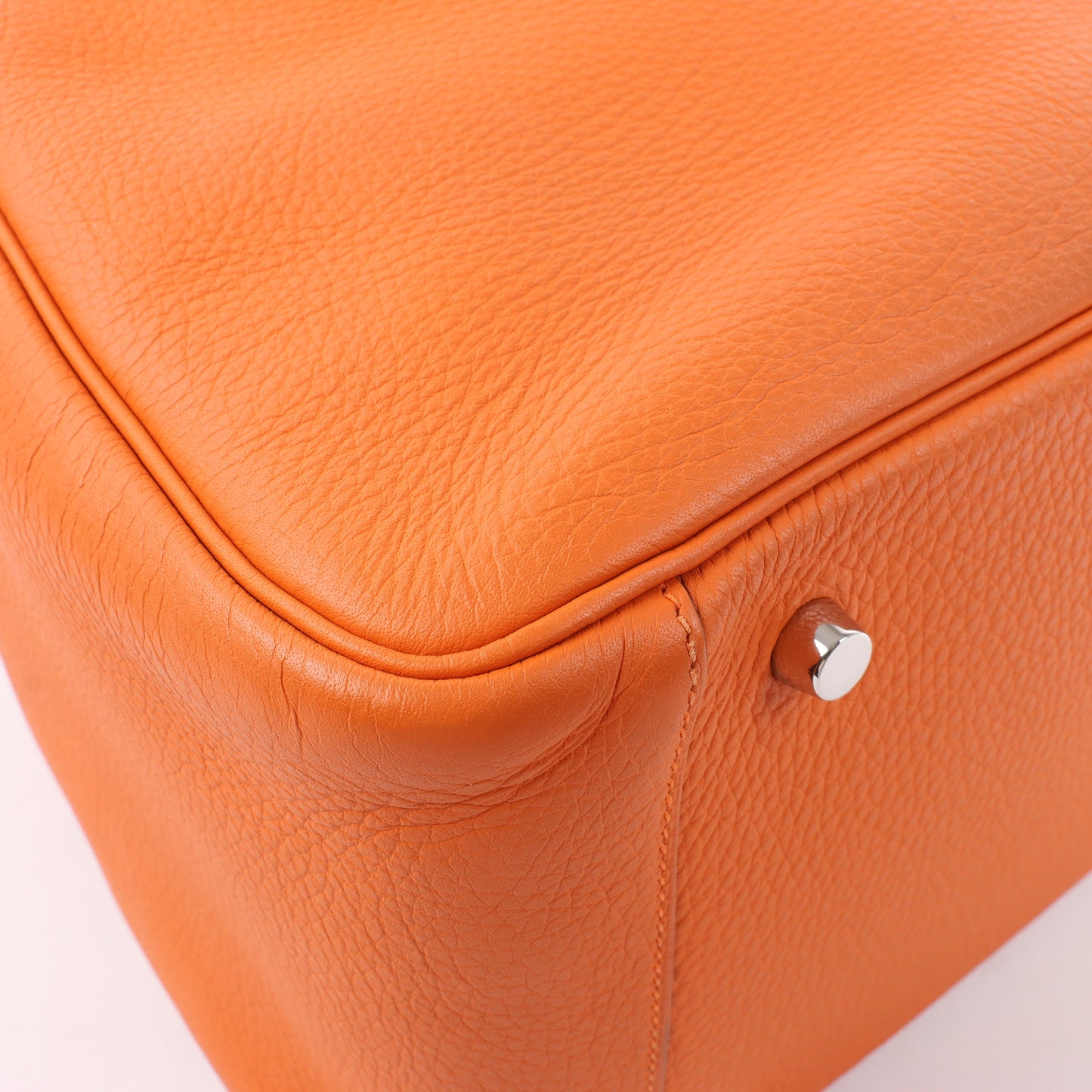 Hermes Lindy 34 Taurillon Clemence Orange Silver Metal Fittings Handbag □P:2012