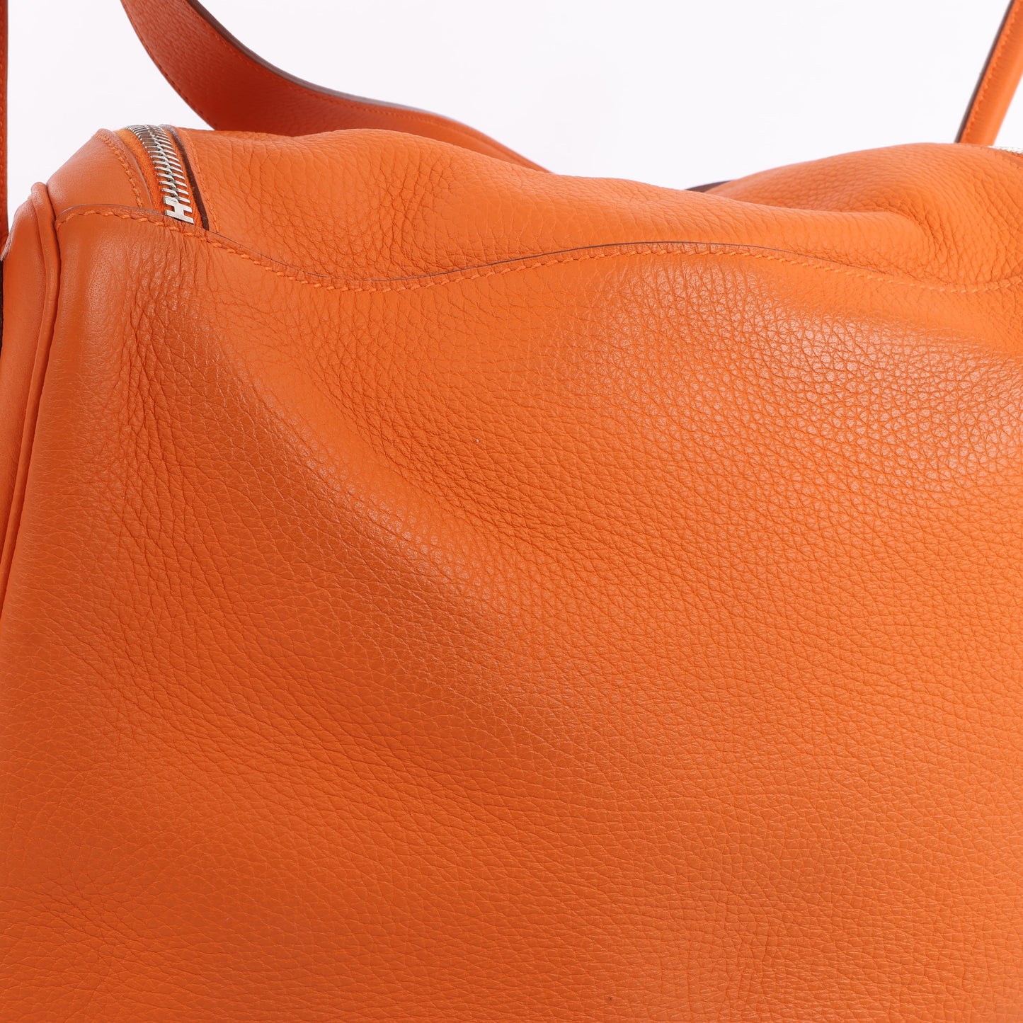 Hermes Lindy 34 Taurillon Clemence Orange Silver Metal Fittings Handbag □P:2012