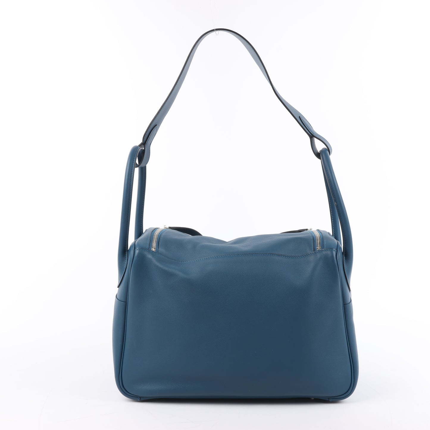 Hermes Lindy 34 Veau Swift Blue de galice Silberne Metallbeschläge 2-Wege-Handtasche □R: 2014