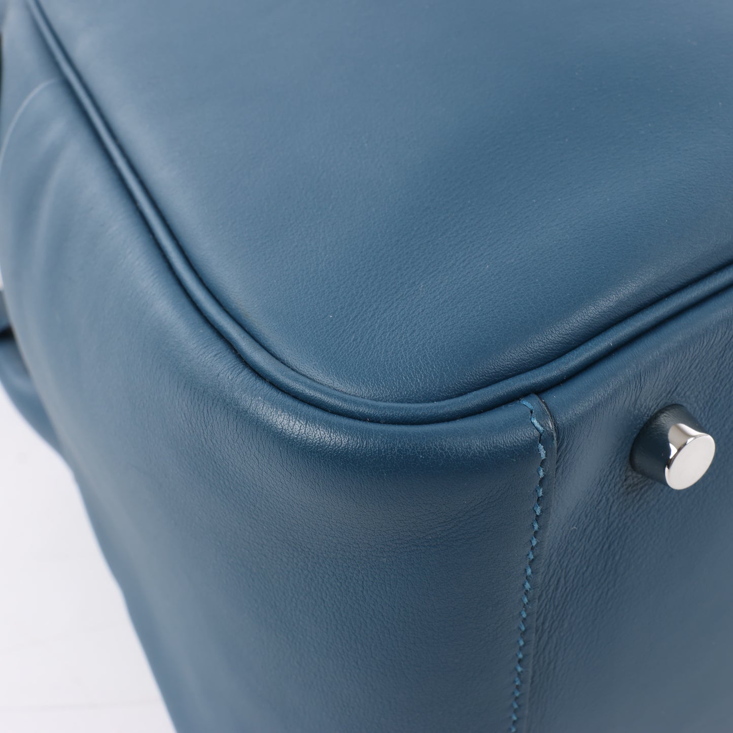 Hermes Lindy 34 Veau Swift Blue de galice Silberne Metallbeschläge 2-Wege-Handtasche □R: 2014