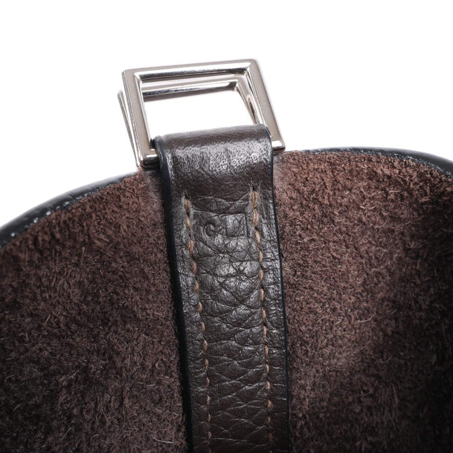 HERMES Picotan 22 MM Eclat Taurillon Clemence Chocolate x orange Silver Metal Fittings □I: 2005