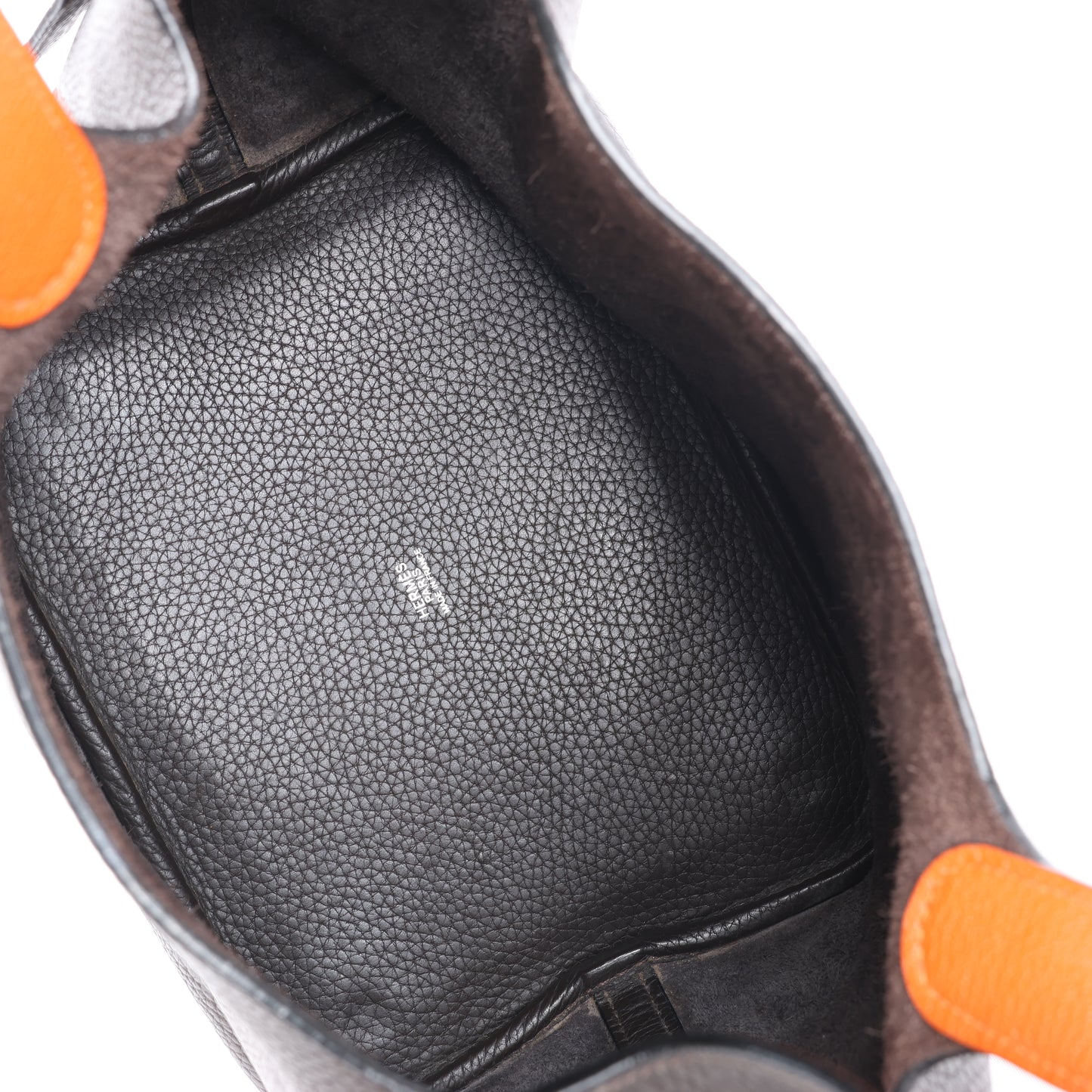 HERMES Picotan 22 MM Eclat Taurillon Clemence Chocolate x orange Silver Metal Fittings □I: 2005