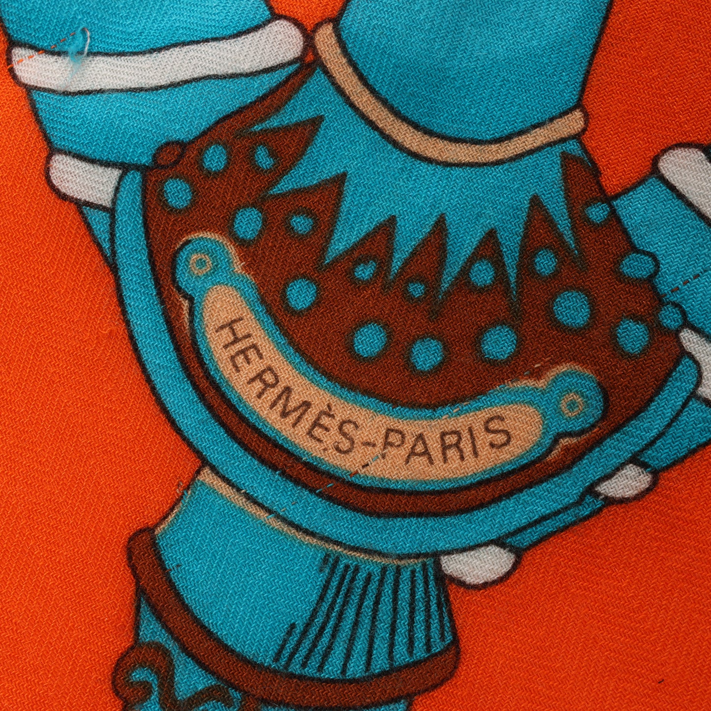 Hermès "Etendards et Bannieres" Cashmere & Silk Scarf in Orange