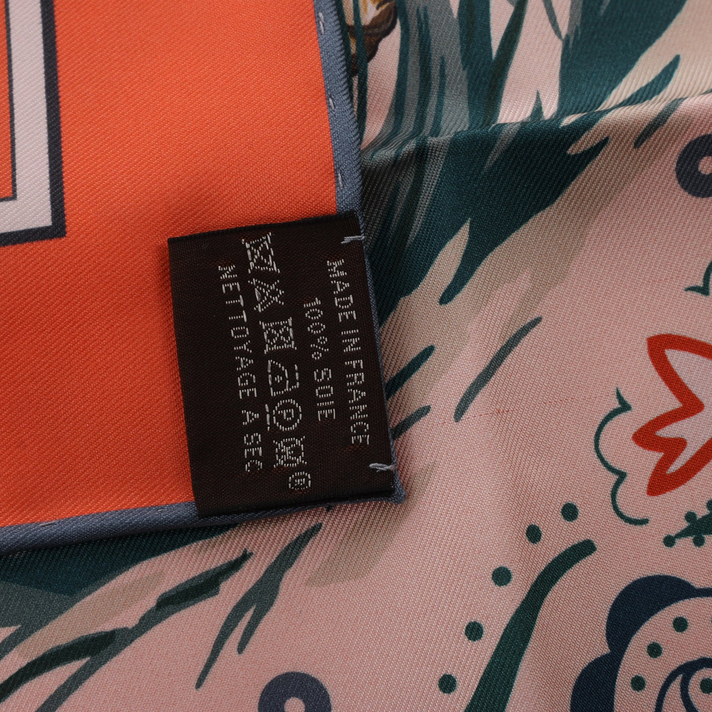 Hermès Double Face 90 "Cheetah Bandana" 100% Silk Scarf in Pink x Orange