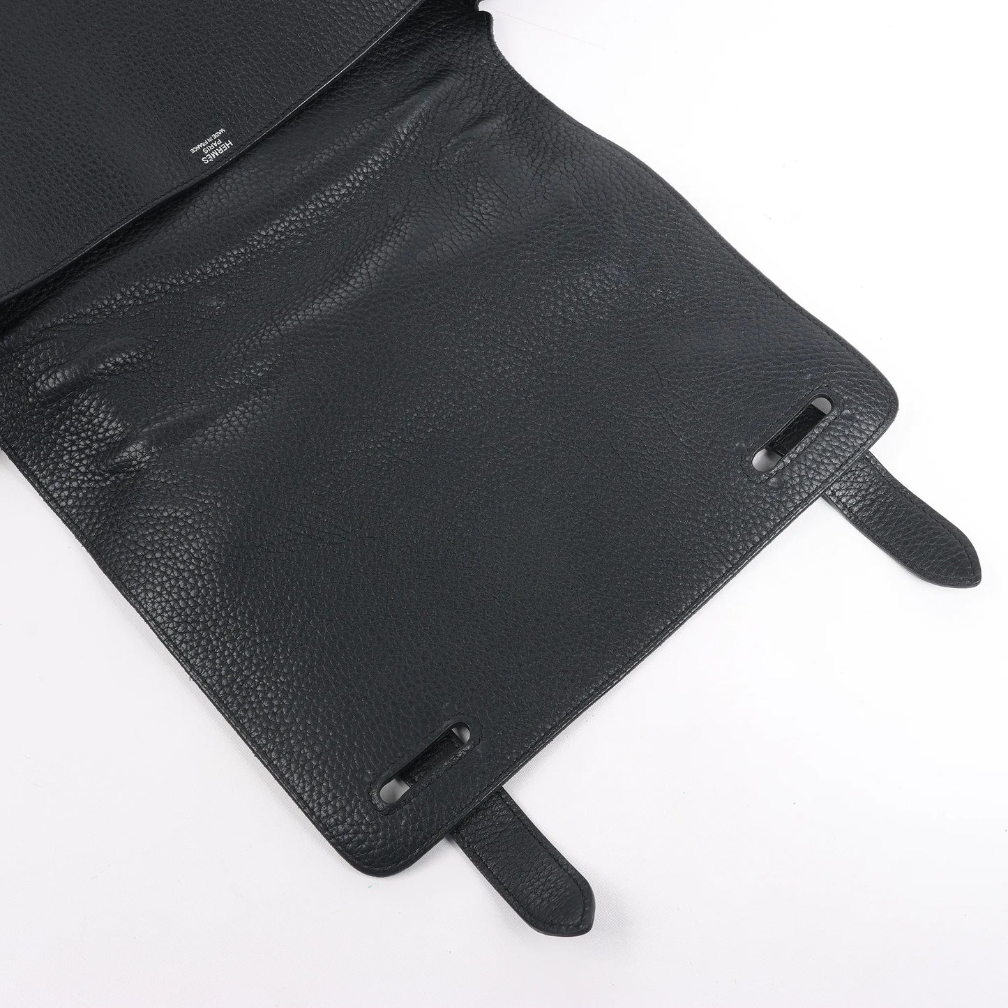HERMES Steve Caporal 27 Taurillon Clemence in Schwarz und Silber Metallbeschläge Umhängetasche X: 2016