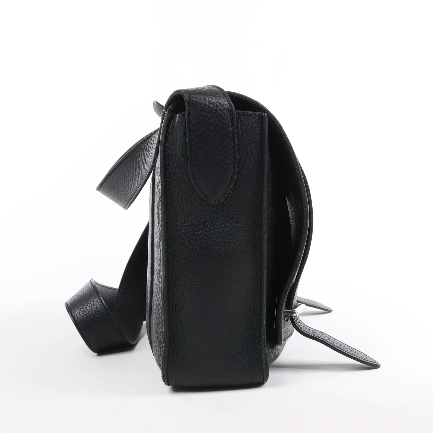 HERMES Steve Caporal 27 Taurillon Clemence in Schwarz und Silber Metallbeschläge Umhängetasche X: 2016