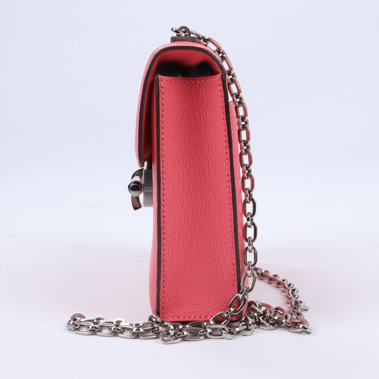 HERMES Verrou Chain Mini Chèvre Mysore Rose Ete Shoulder Bag Silver Metal Fittings C: 2018