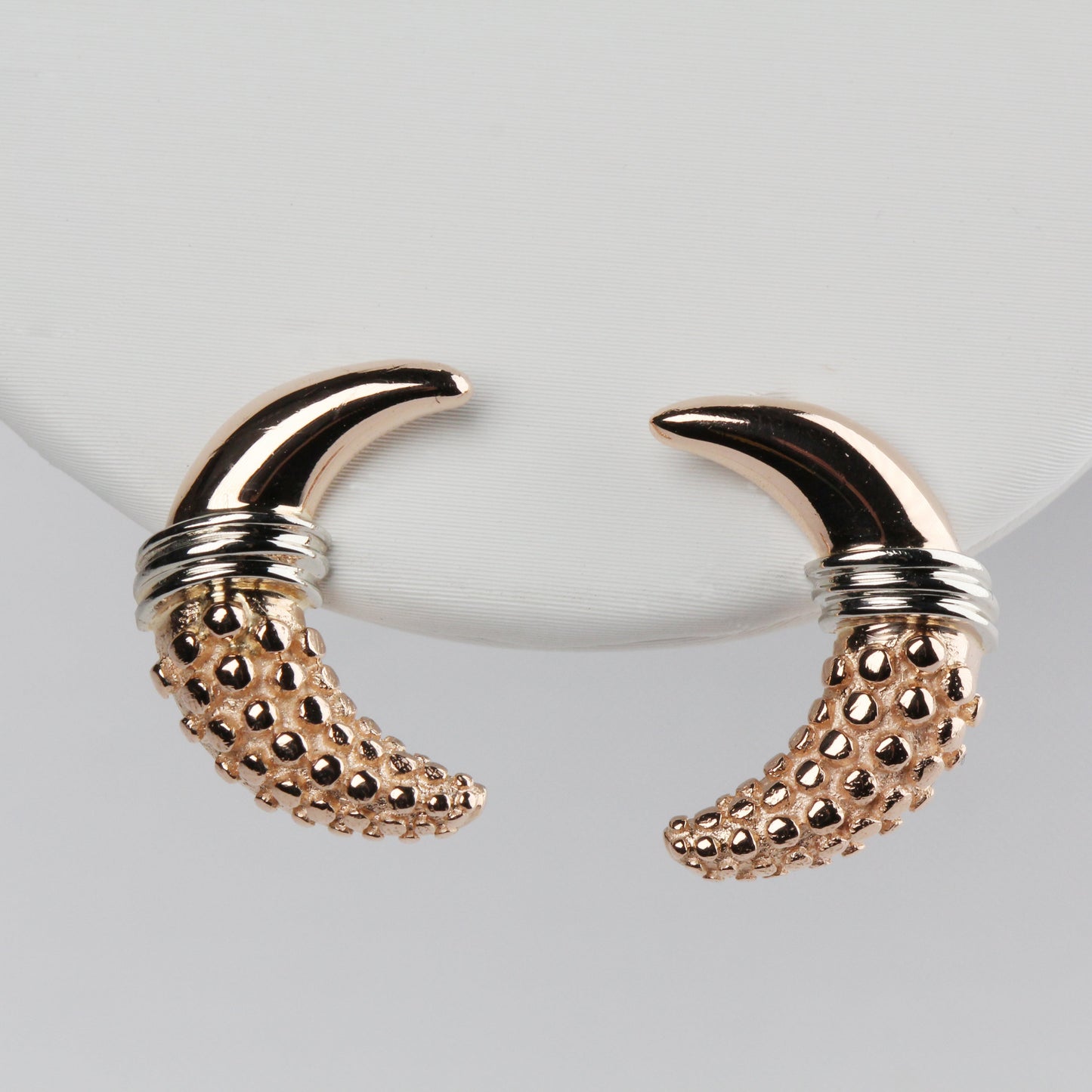 Vintage 14k Pink Gold Moons Earrings