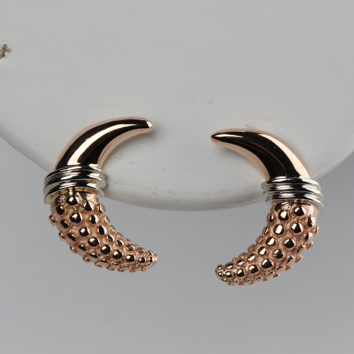 Vintage 14k Pink Gold Moons Earrings