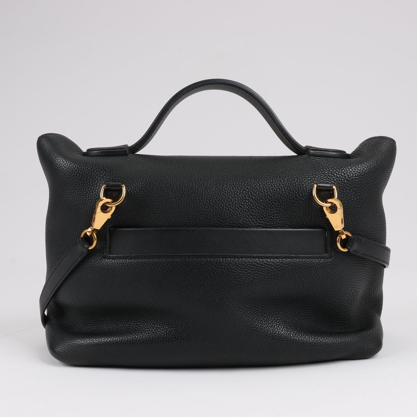 HERMES 24/24 29 Togo Lederhandtasche in Schwarz und Gold Metallbeschläge T: 2019