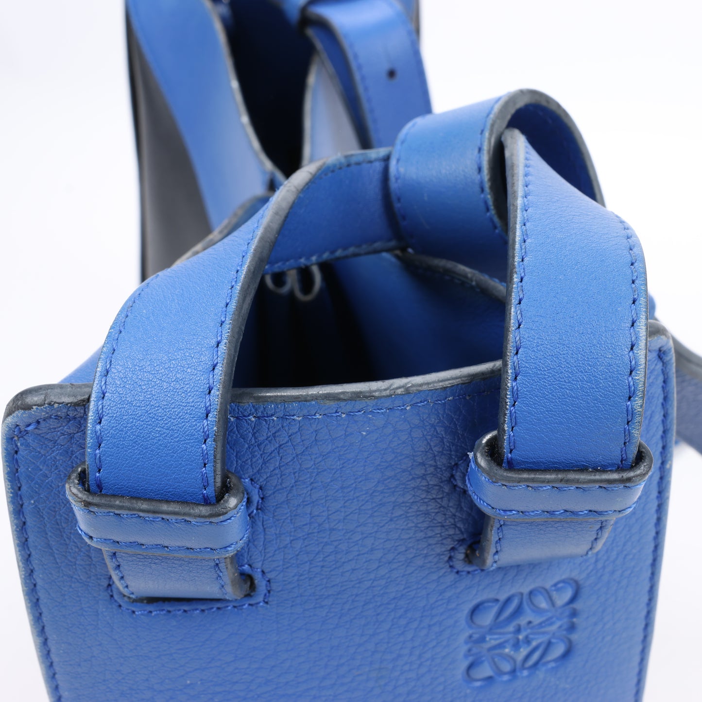 LOEWE Calfskin Small Hammock 2Way Handbag in Blue and Black