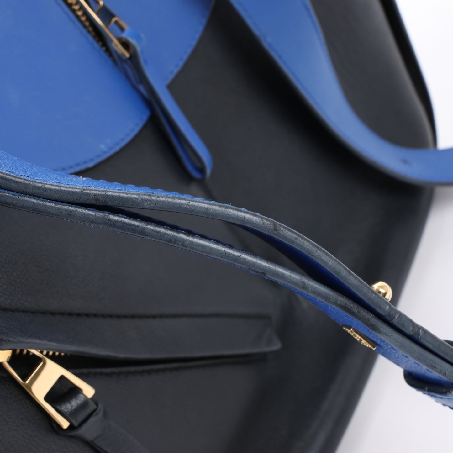 LOEWE Calfskin Small Hammock 2Way Handbag in Blue and Black