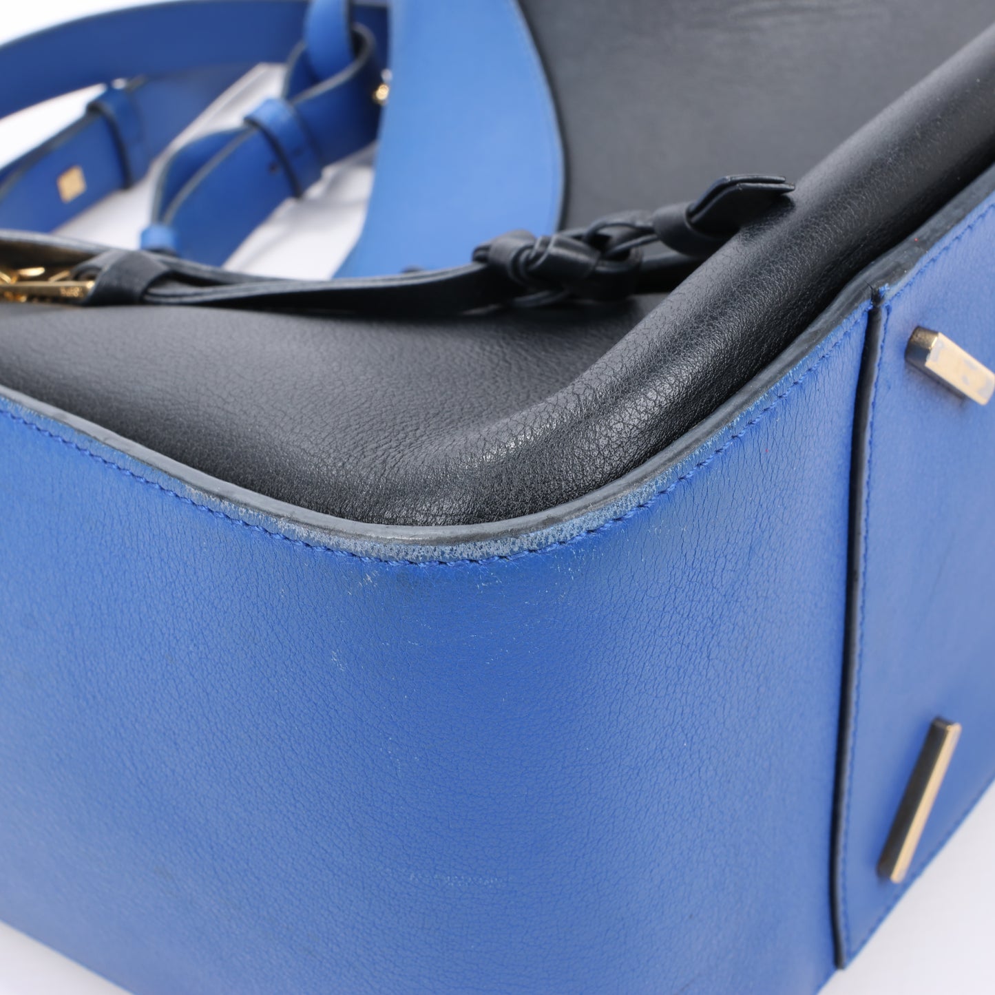 LOEWE Calfskin Small Hammock 2Way Handbag in Blue and Black