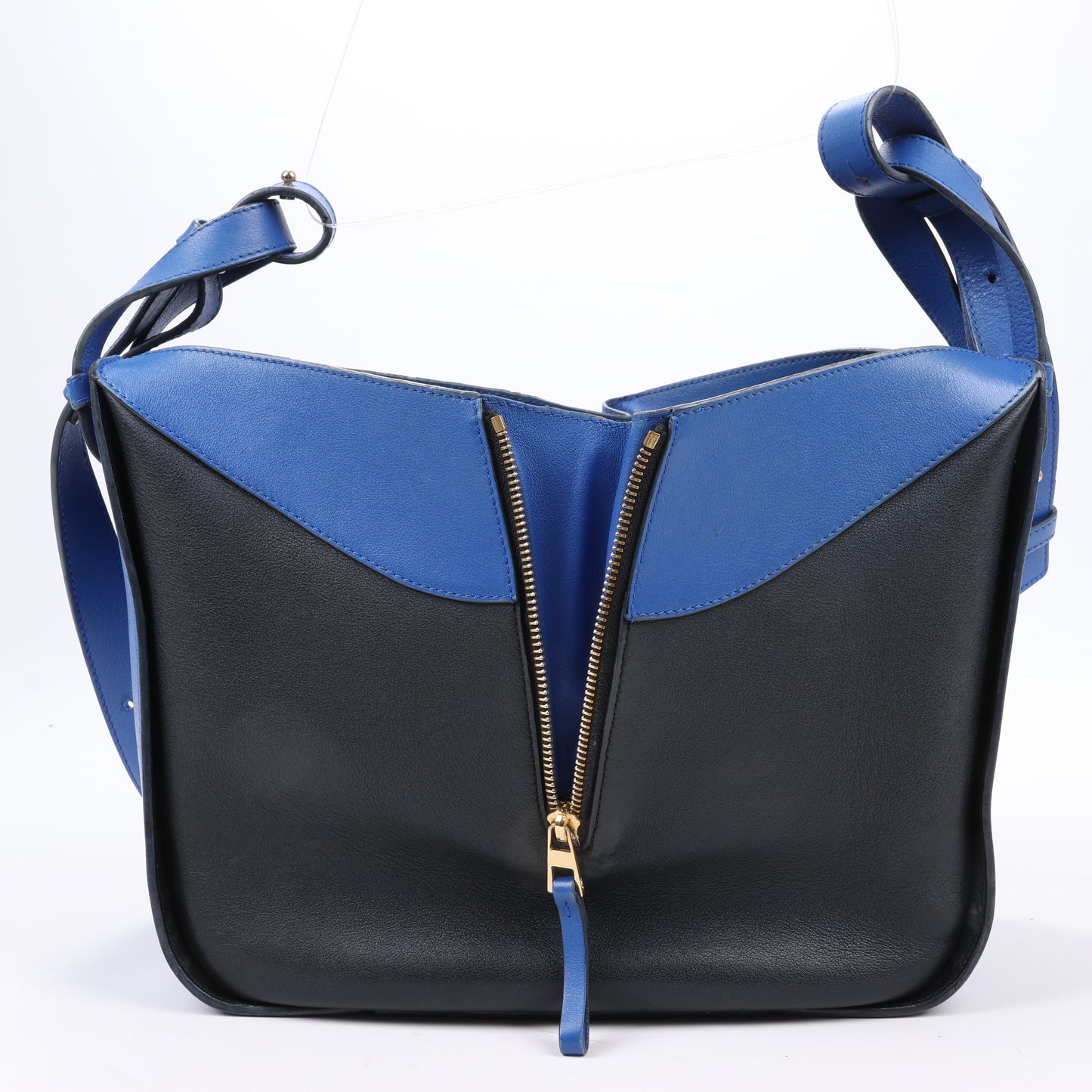 LOEWE Calfskin Small Hammock 2Way Handbag in Blue and Black