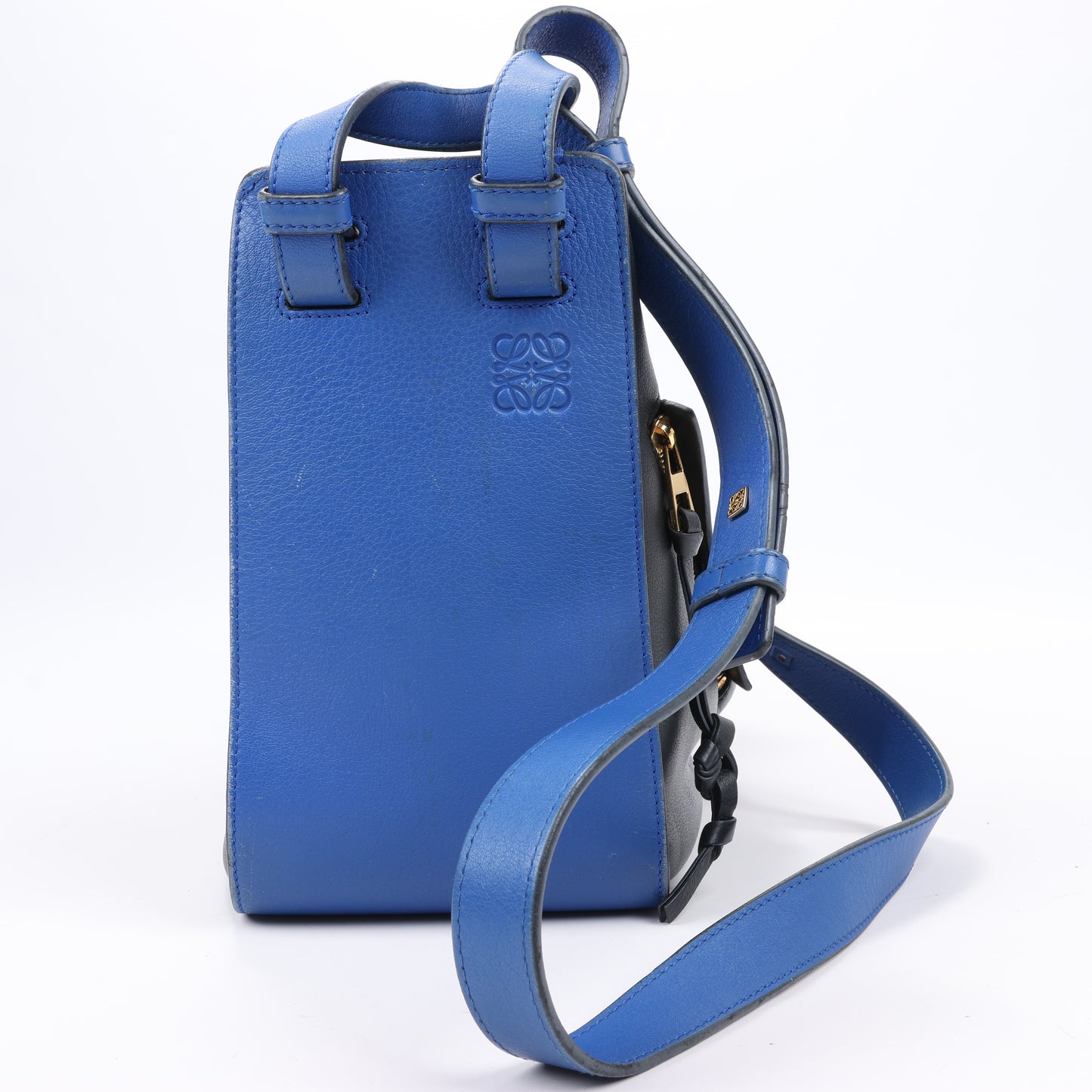 LOEWE Calfskin Small Hammock 2Way Handbag in Blue and Black