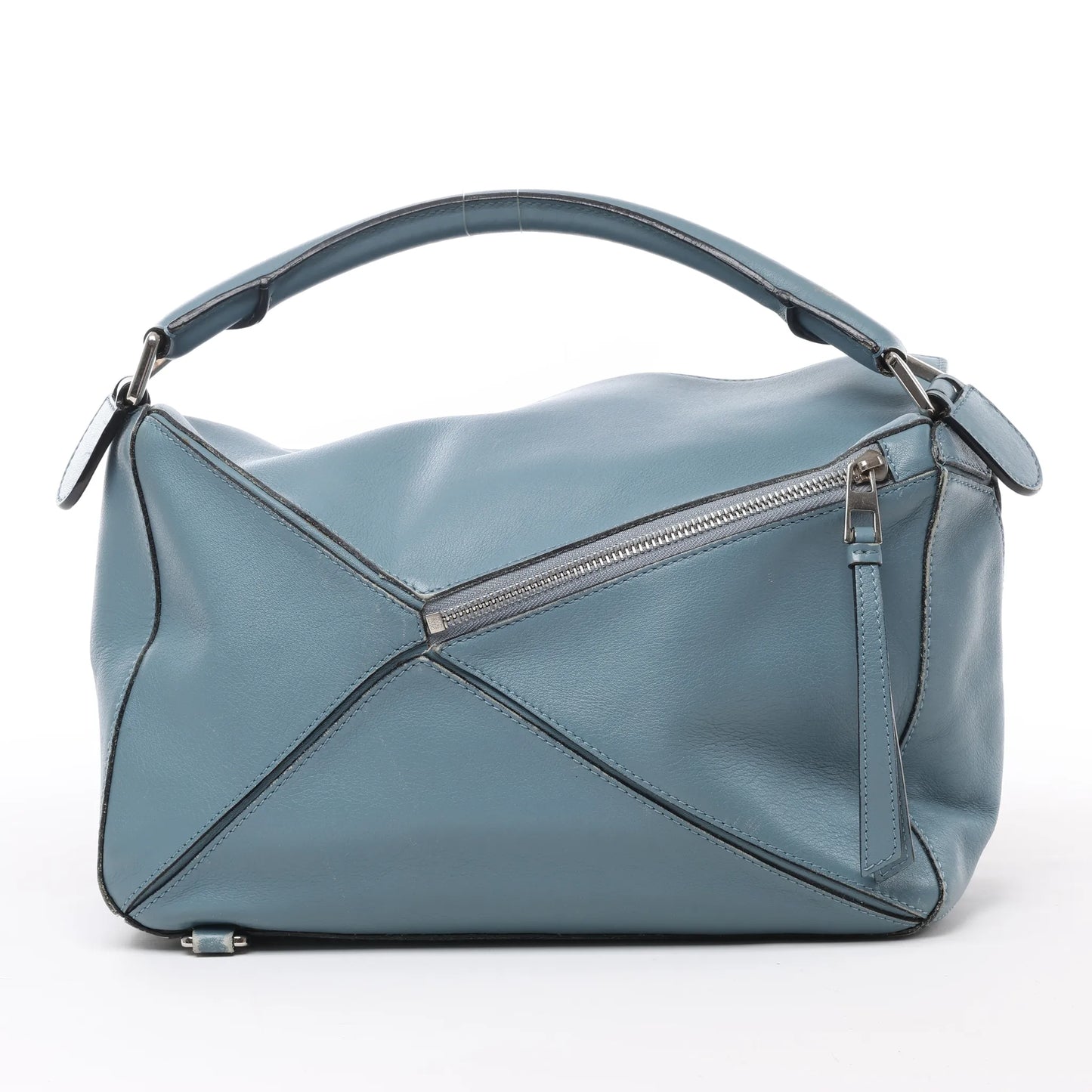 LOEWE Puzzle – Mittlere 2-Wege-Handtasche aus Leder in Blau