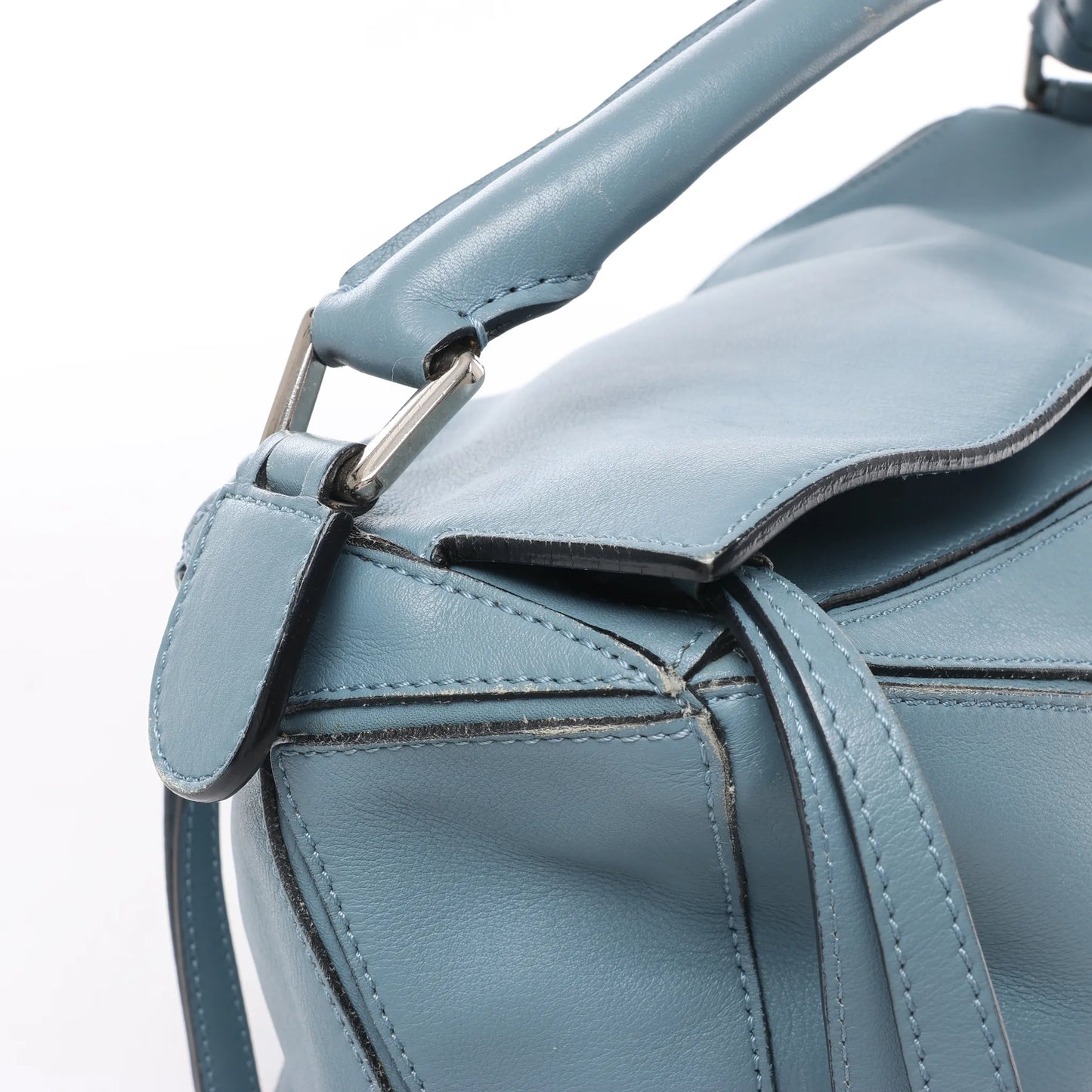 LOEWE Puzzle – Mittlere 2-Wege-Handtasche aus Leder in Blau