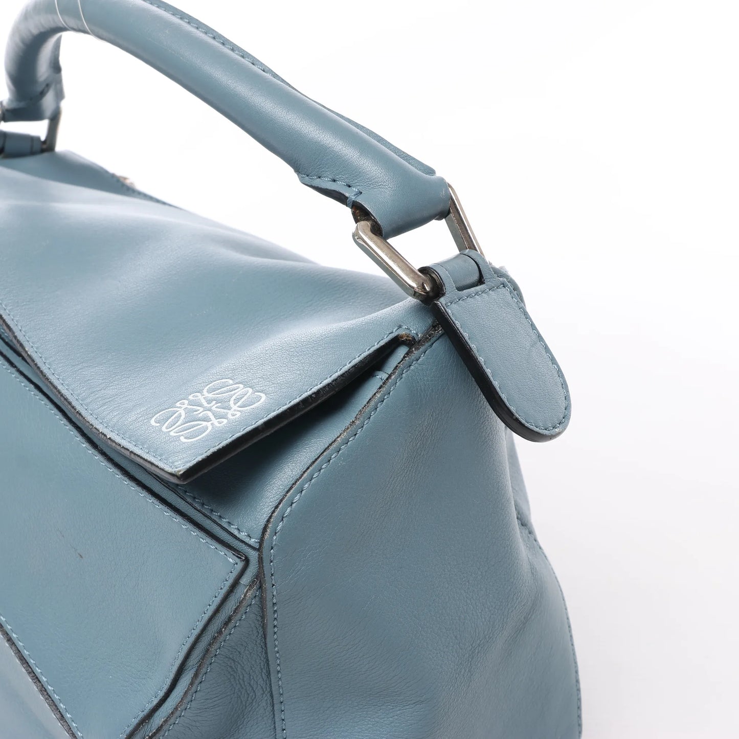 LOEWE Puzzle – Mittlere 2-Wege-Handtasche aus Leder in Blau